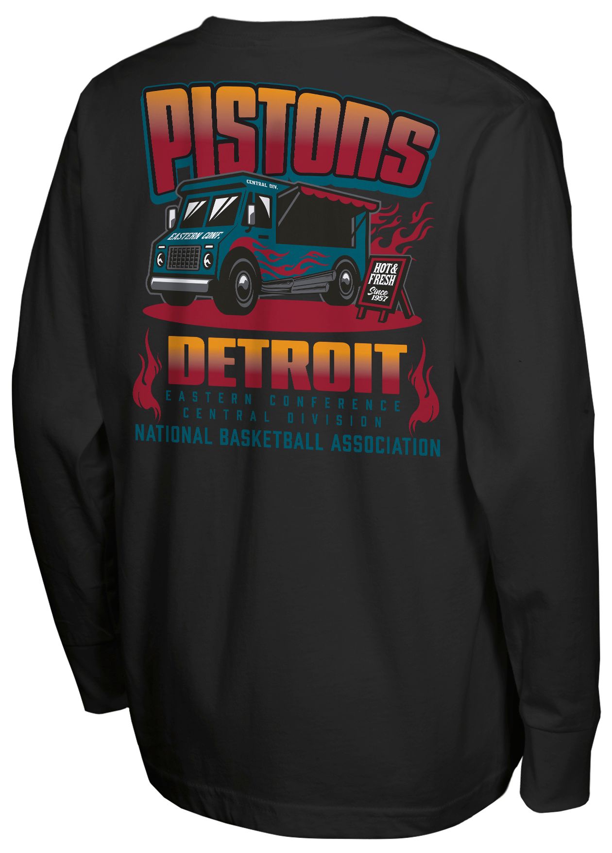 Mitchell & Ness Youth Detroit Pistons Retro Food Truck Long Sleeve T-Shirt product image