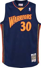 Nike Men's Golden State Warriors Stephen Curry #30 Blue Hardwood Classic Dri-Fit Swingman Jersey, Large