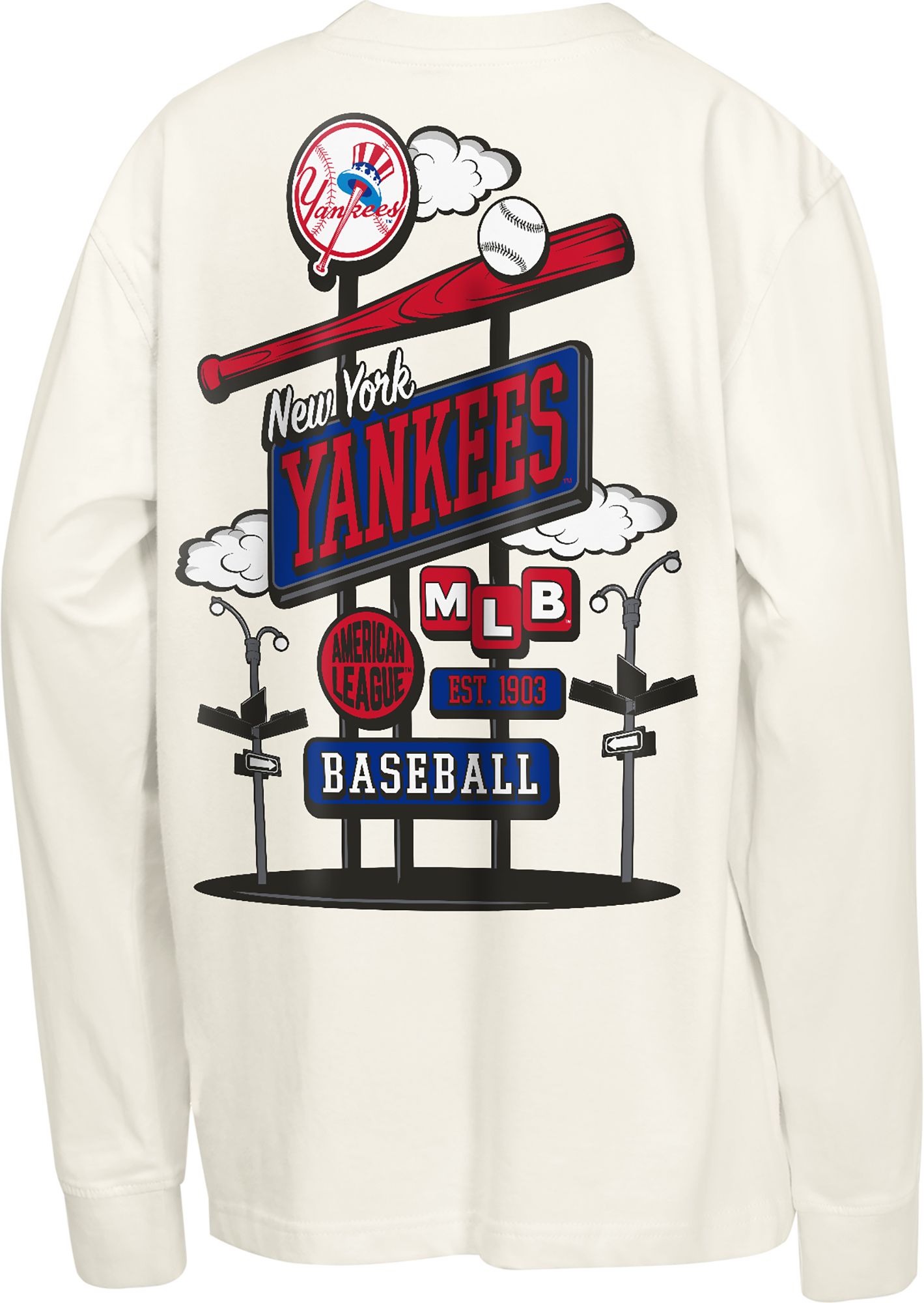 Mitchell & Ness Youth New York Yankees Tan Retro Billboard Long Sleeve Shirt product image