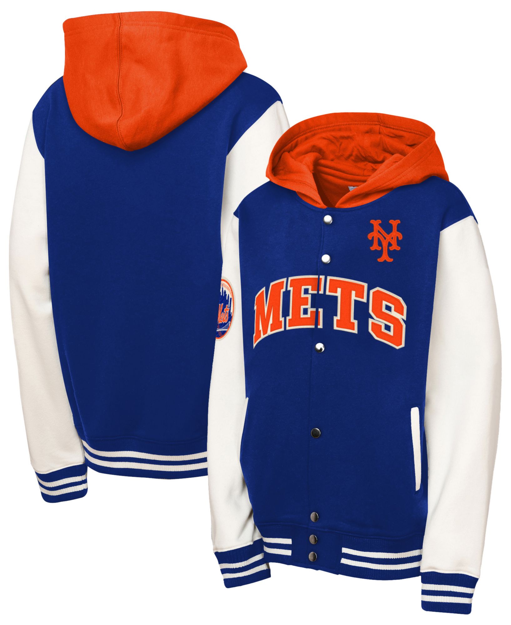 Mitchell & Ness Youth New York Mets Blue Courtside Hooded Jacket product image