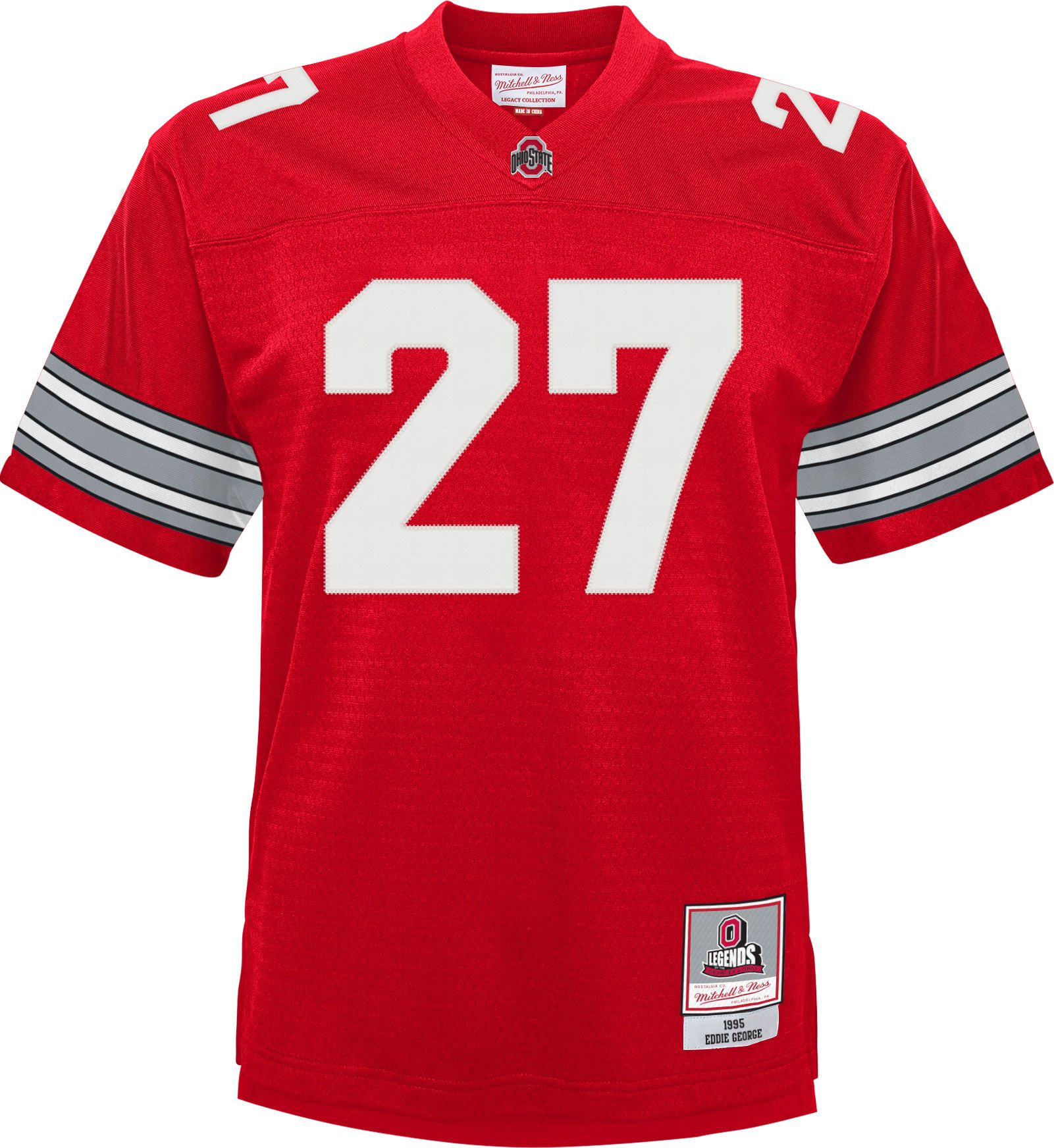 Mitchell & Ness Youth Ohio State Buckeyes Eddie George #27 Scarlet Replica Jersey product image