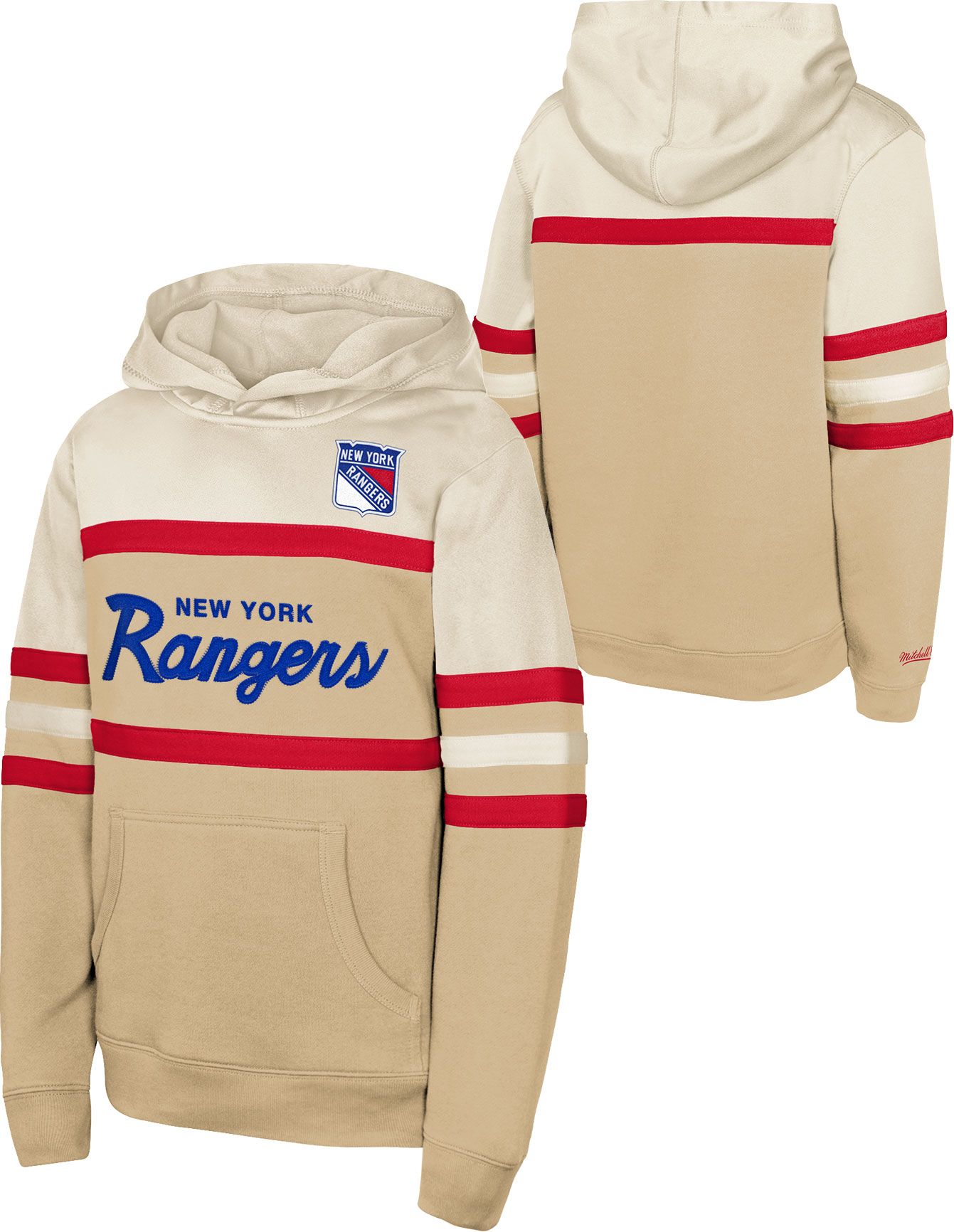 Mitchell & Ness Youth New York Rangers Cream Coach Pullover Hoodie product image