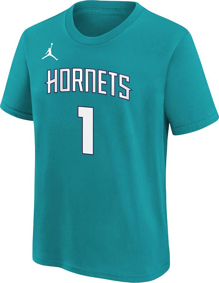 Nike Men's Charlotte Hornets LaMelo Ball #1 Teal Dri-Fit Swingman Jersey, XXL, Blue