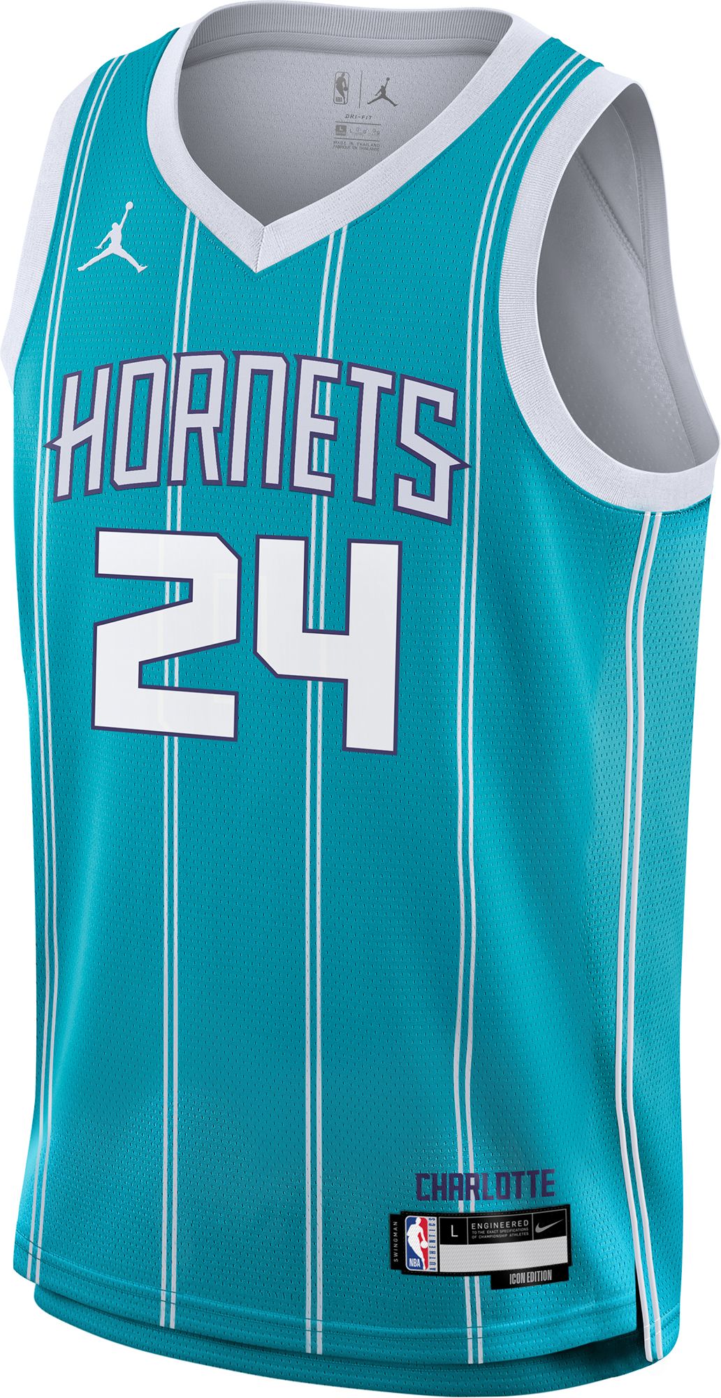 Jordan Youth Charlotte Hornets Brandon Miller #24 Teal Swingman Icon Jersey product image