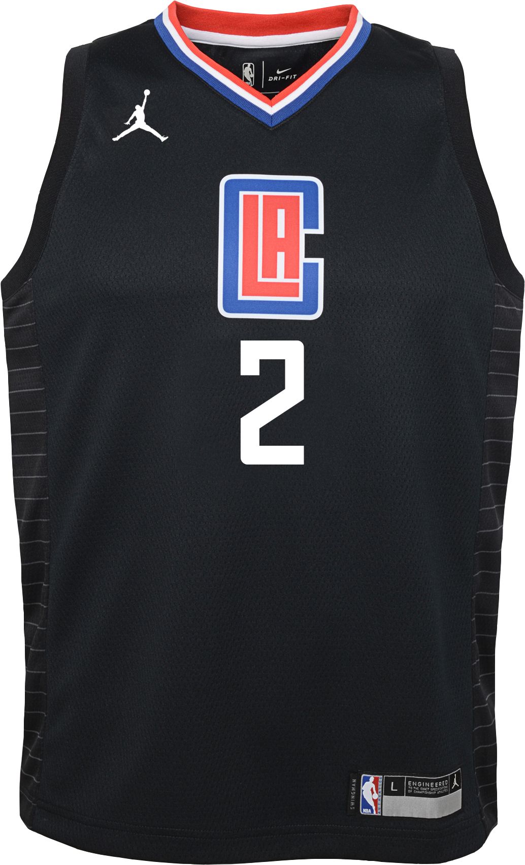 Jordan Youth Los Angeles Clippers Kawhi Leonard #2 2020-21 Dri-FIT Statement Swingman Black Jersey product image
