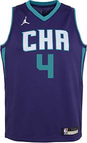 Jordan Youth Charlotte Hornets Devonte' Graham #4 Purple 2020-21 Dri-FIT Statement Swingman Jersey product image