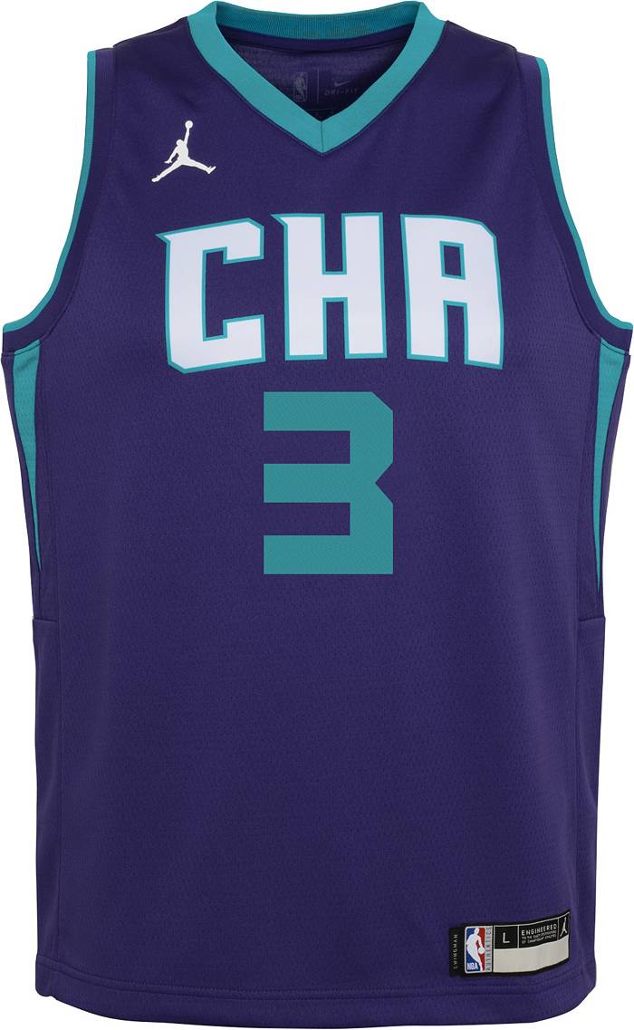 Nike Youth 2022-23 City Edition Charlotte Hornets Terry Rozier #3 Cotton T-Shirt - Black - L Each