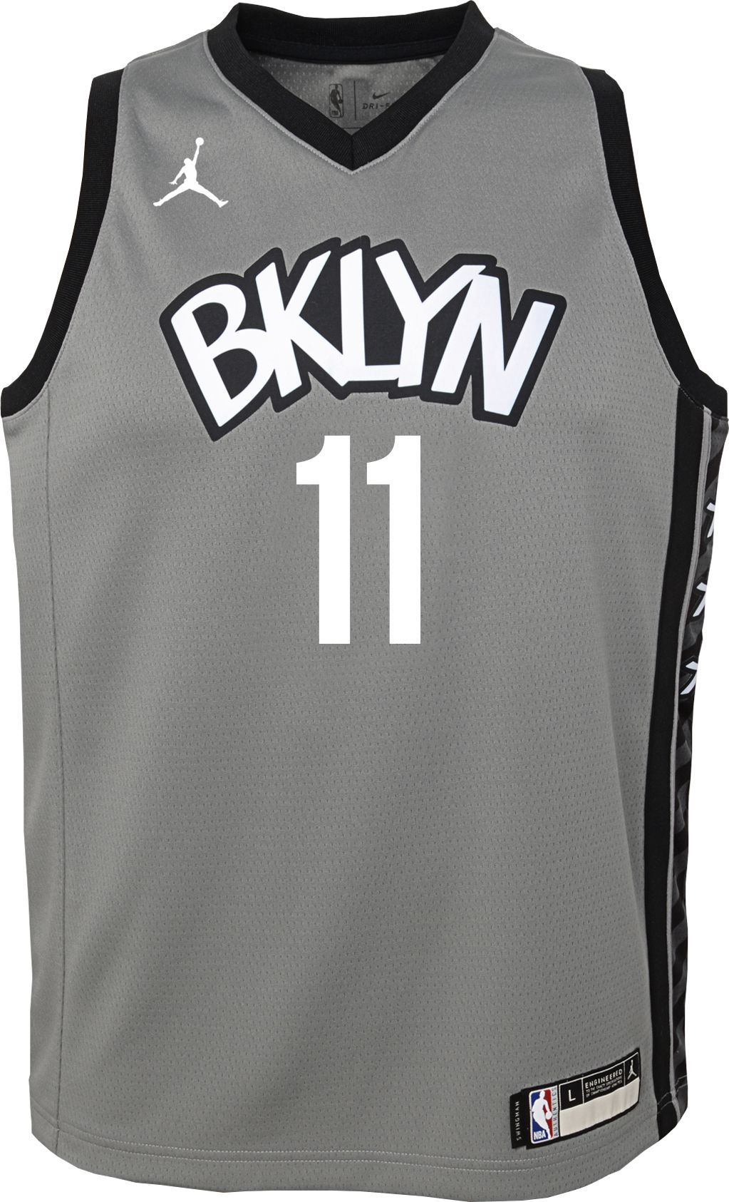Jordan Youth Brooklyn Nets Kyrie Irving #11 Grey 2020-21 ...