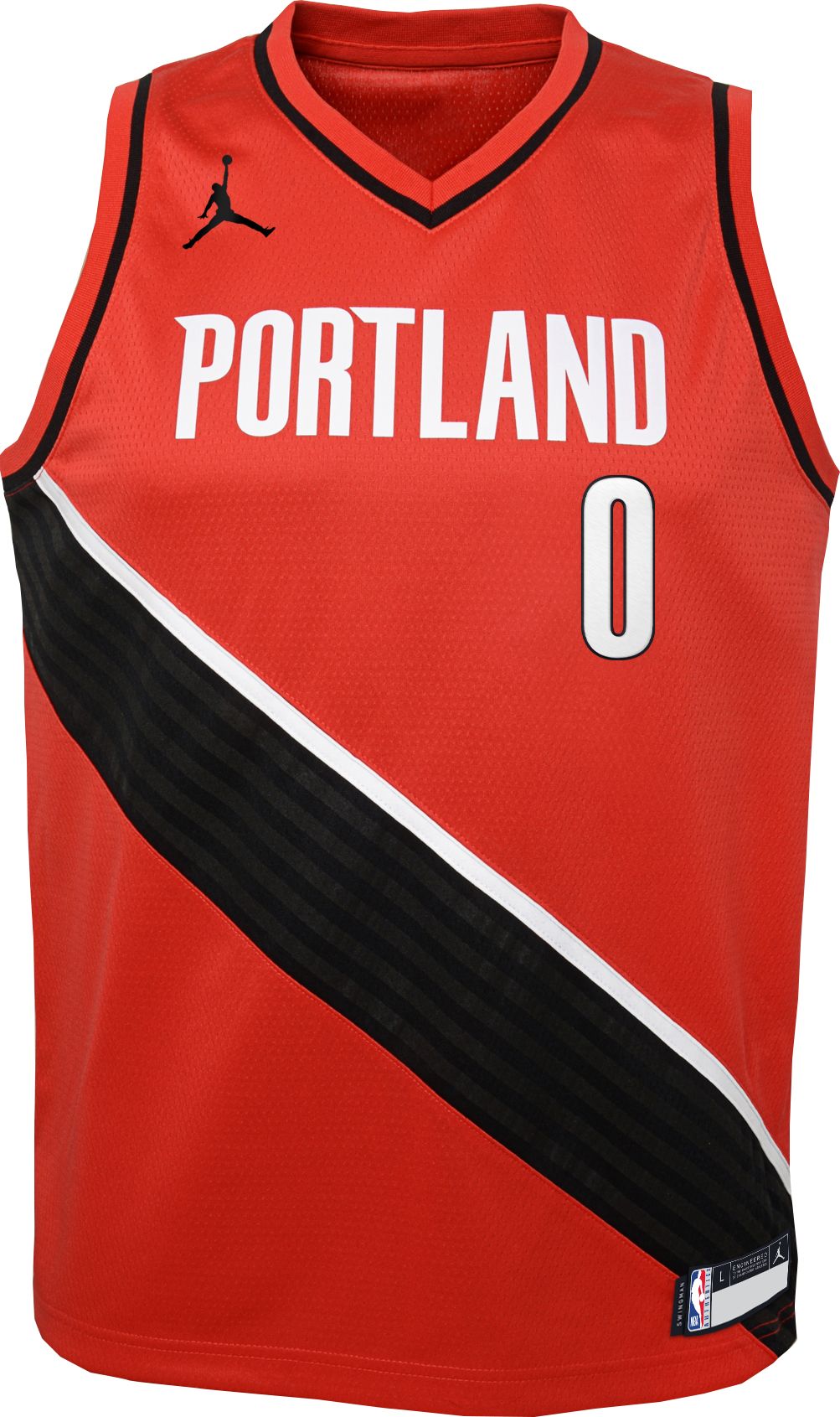 Jordan Youth Portland Trail Blazers Damian Lillard #0 Red 2020-21 Dri-FIT Statement Swingman Jersey product image