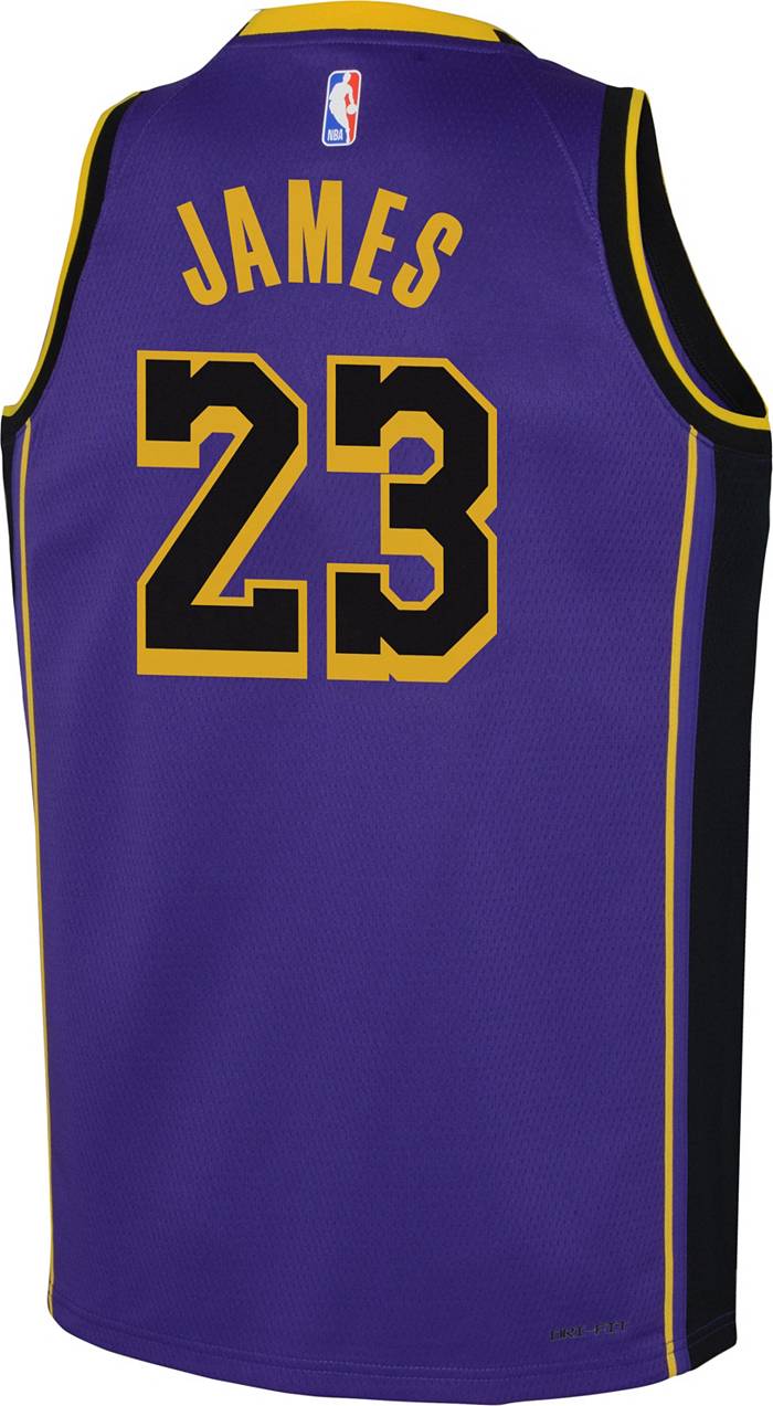 LEBRON JAMES LA LAKERS #23 NBA Jersey Purple Gold T-shirt For Men