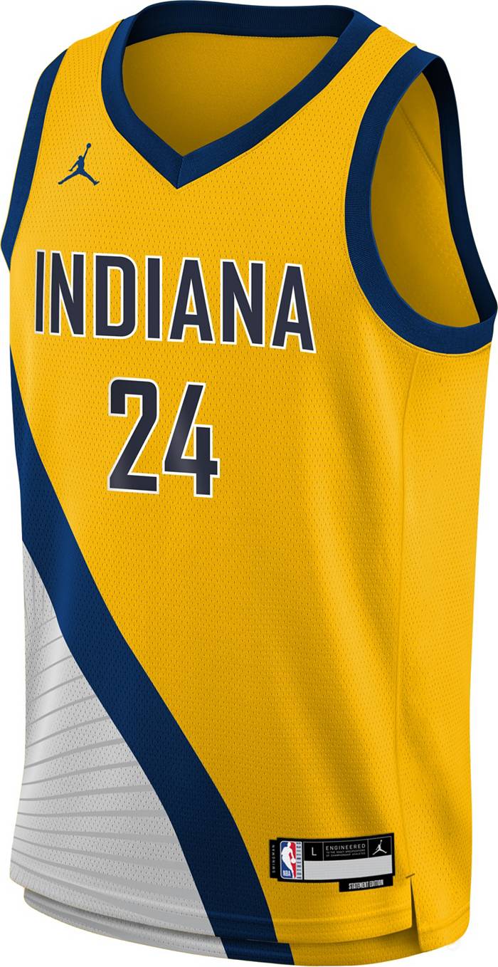 Nike Youth 2022-23 City Edition Indiana Pacers Buddy Hield #24 Navy Dri-FIT Swingman  Jersey
