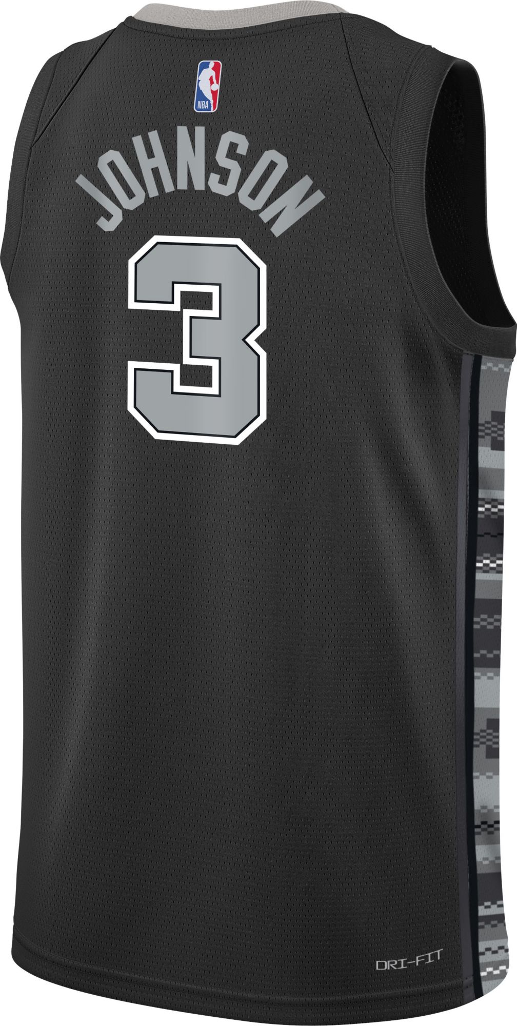 Nike Youth San Antonio Spurs Keldon Johnson #3 Black Dri-FIT Swingman Jersey