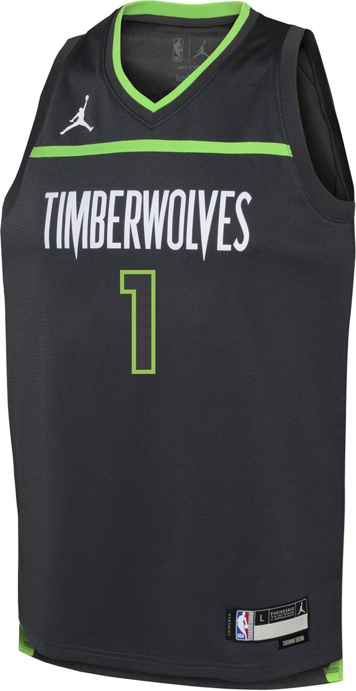 Nike Youth Minnesota Timberwolves Anthony Edwards #1 Black Swingman Jersey