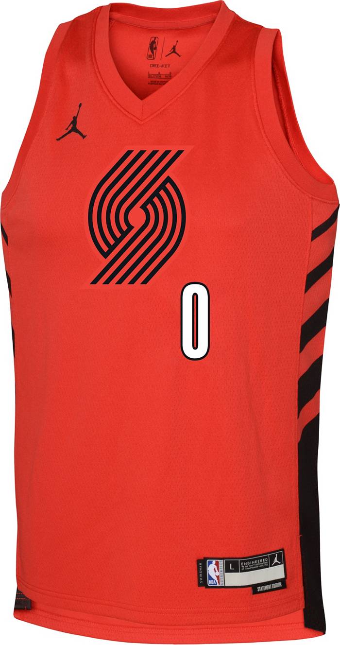 Nike Damian Lillard Portland Trail Blazers Red Swingman Jersey Size Small 40