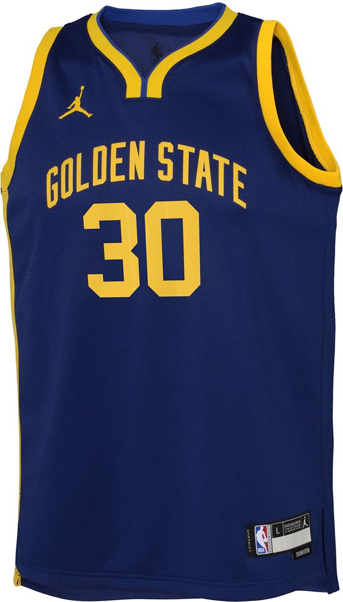 Nike Men's Golden State Warriors Stephen Curry #30 Blue Dri-Fit Swingman Jersey, XL