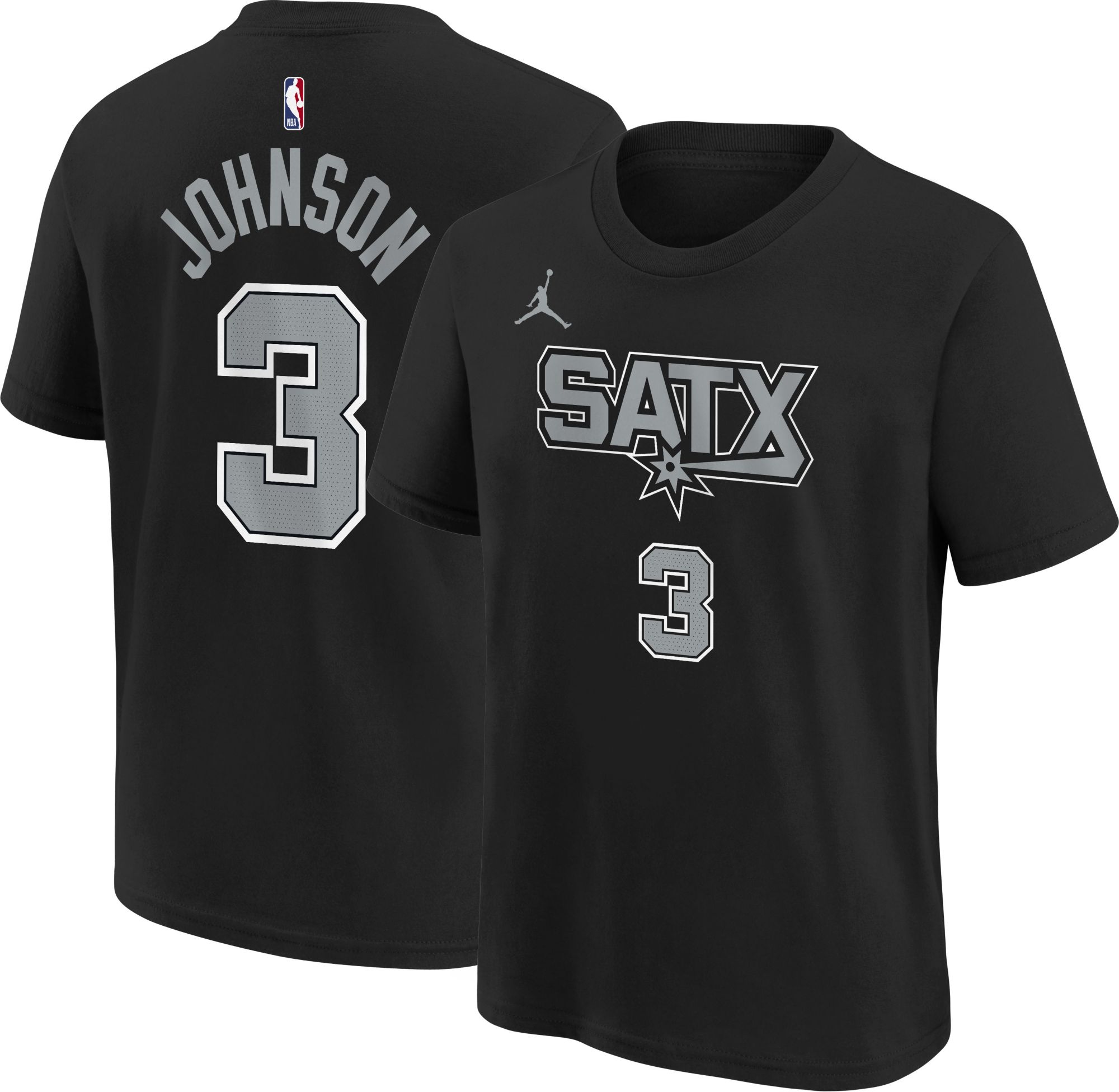 Jordan Youth San Antonio Spurs Keldon Johnson #3 Black T-Shirt product image
