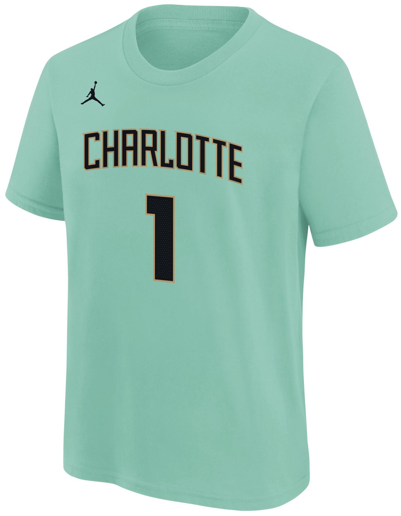 Youth Jordan Brand Lamelo Ball Mint Charlotte Hornets 2024 25 City Edition Name Number T Shirt Size Small