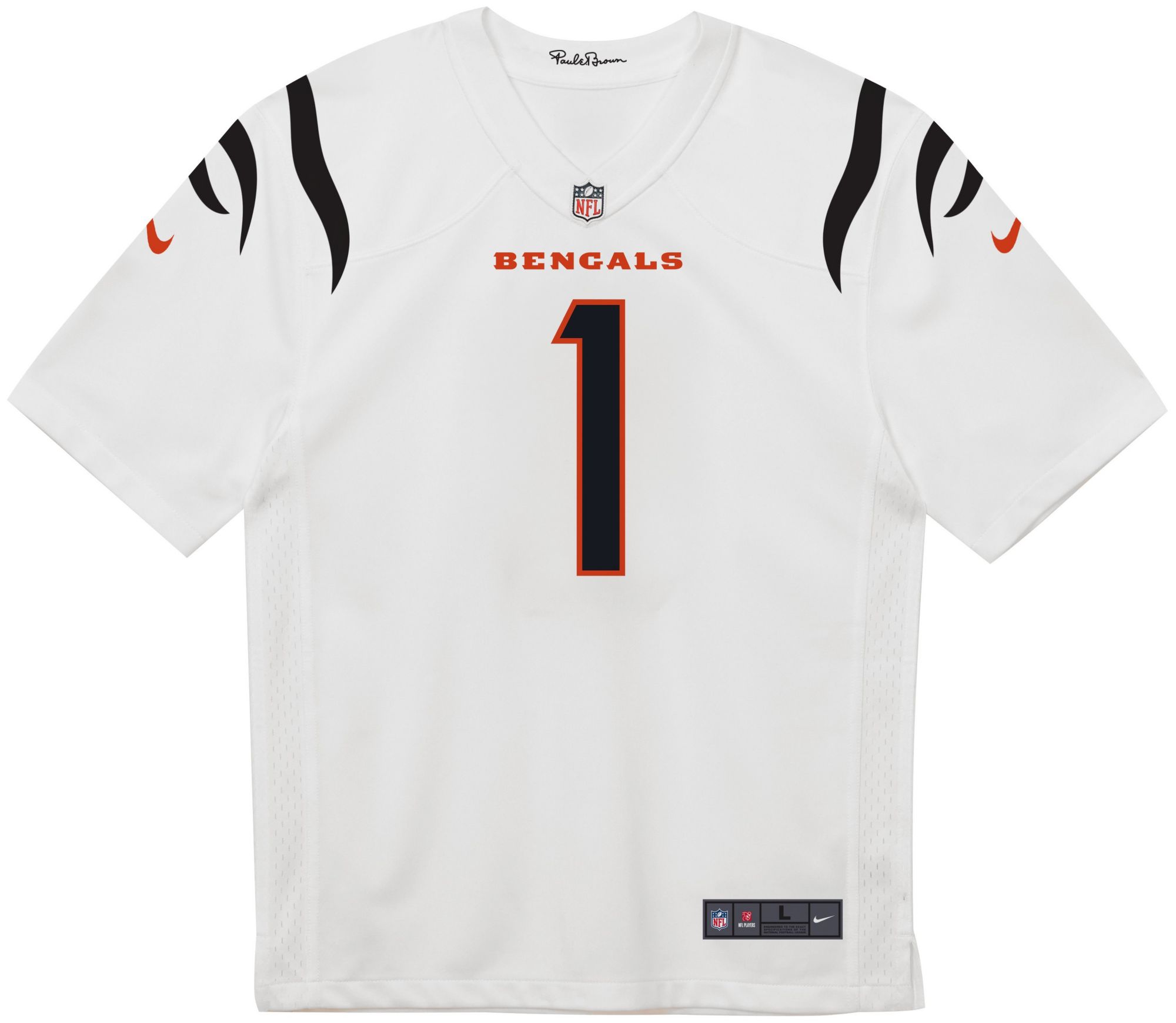 Nike Boys' Cincinnati Bengals Ja'Marr Chase #1 White Road Game