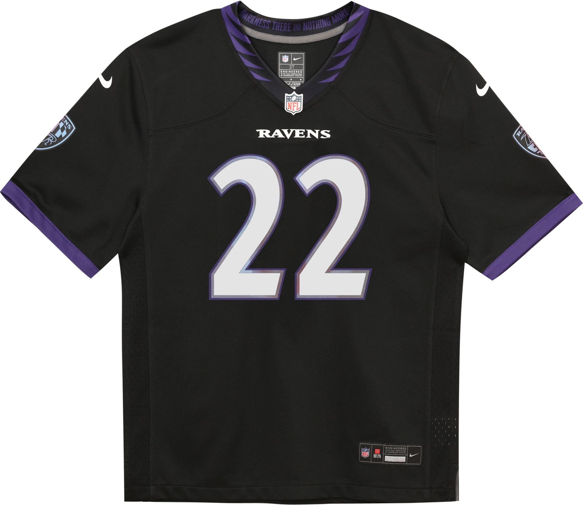 Nike Little Kids' Baltimore Ravens Derrick Henry #22 Black Alternate Game Jersey product image