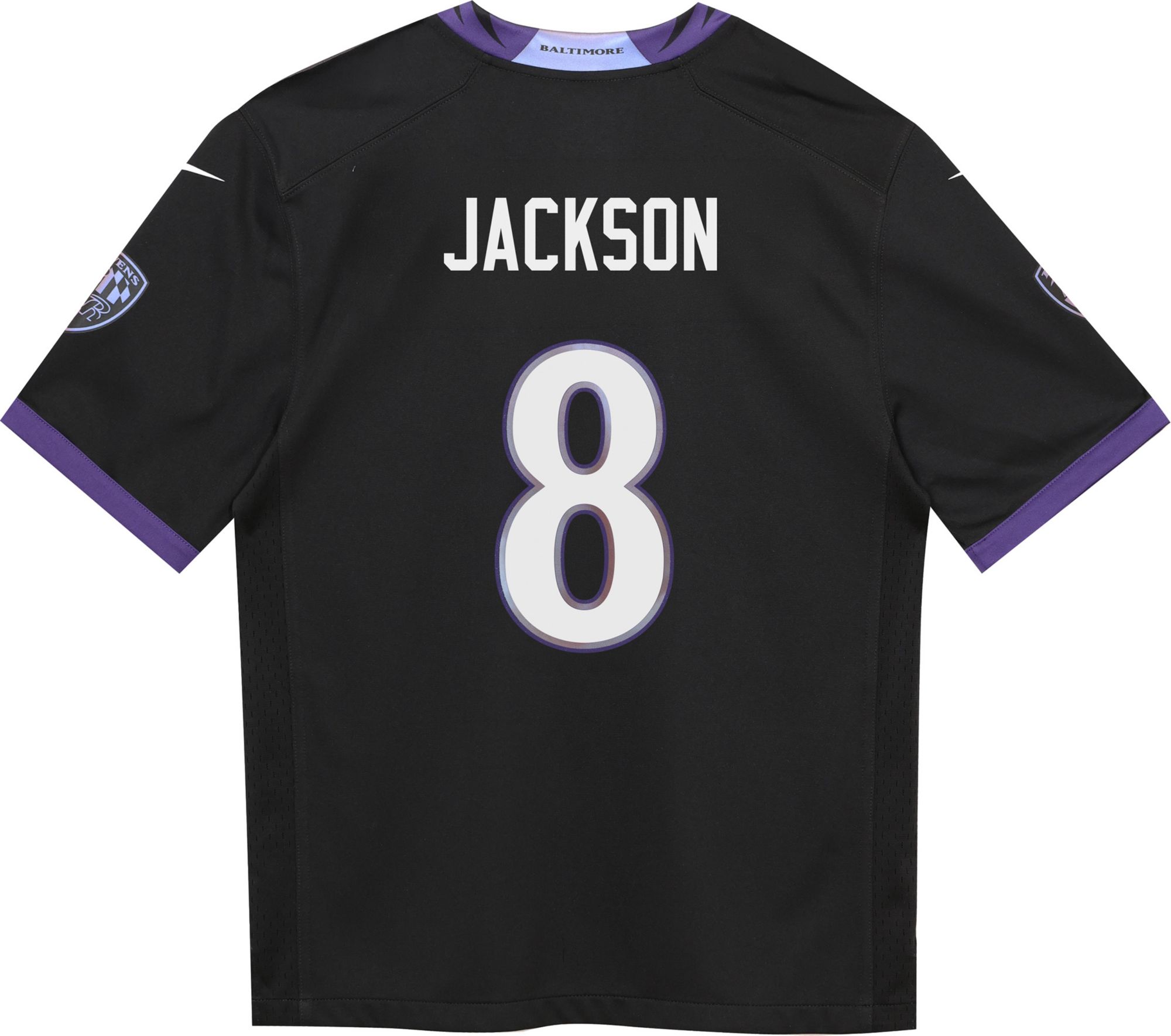 Nike Little Kids' Baltimore Ravens Lamar Jackson #8 Black Alternate Game Jersey product image