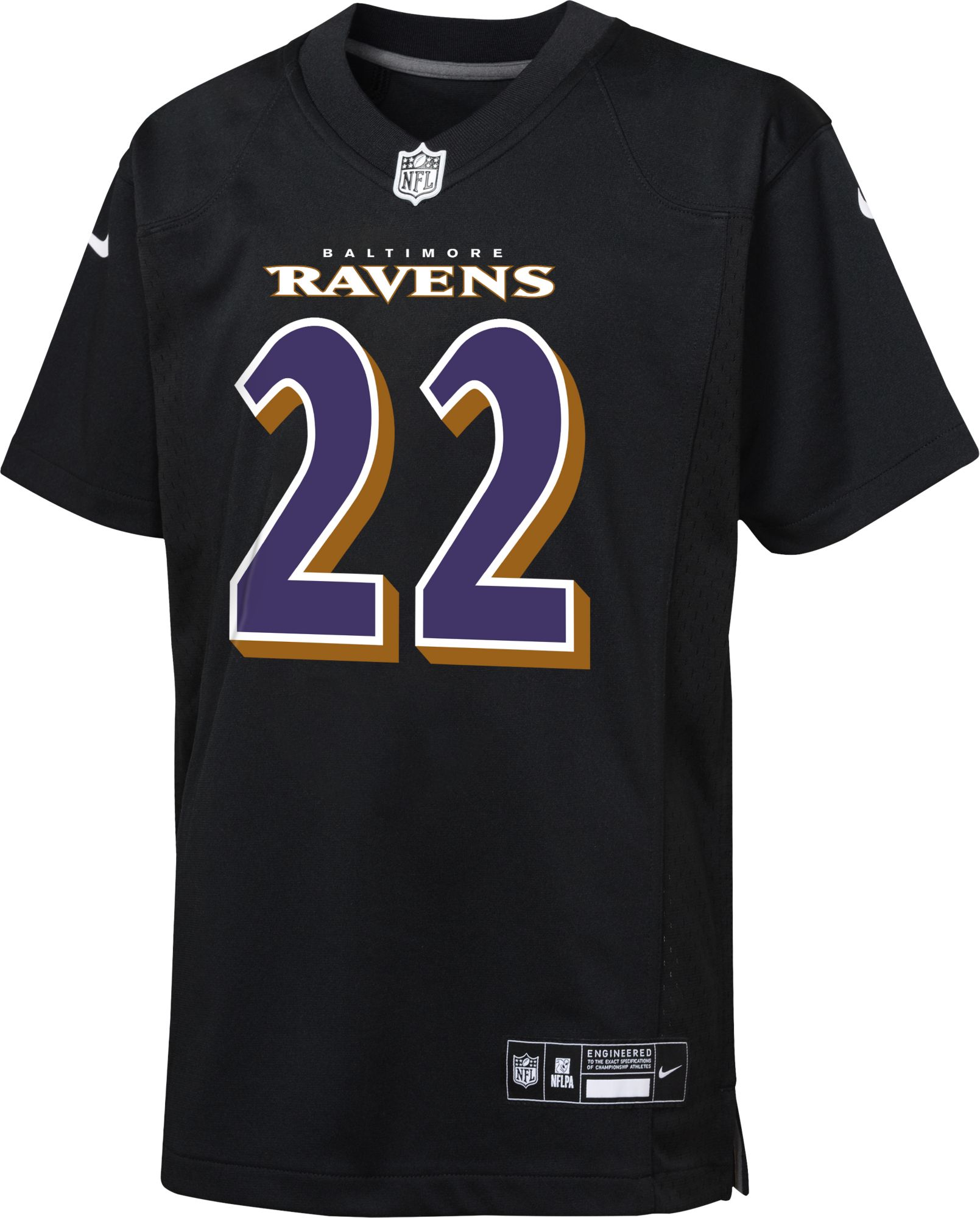 Nike Youth Baltimore Ravens Derrick Henry #22 Fashion Black Game Jersey product image