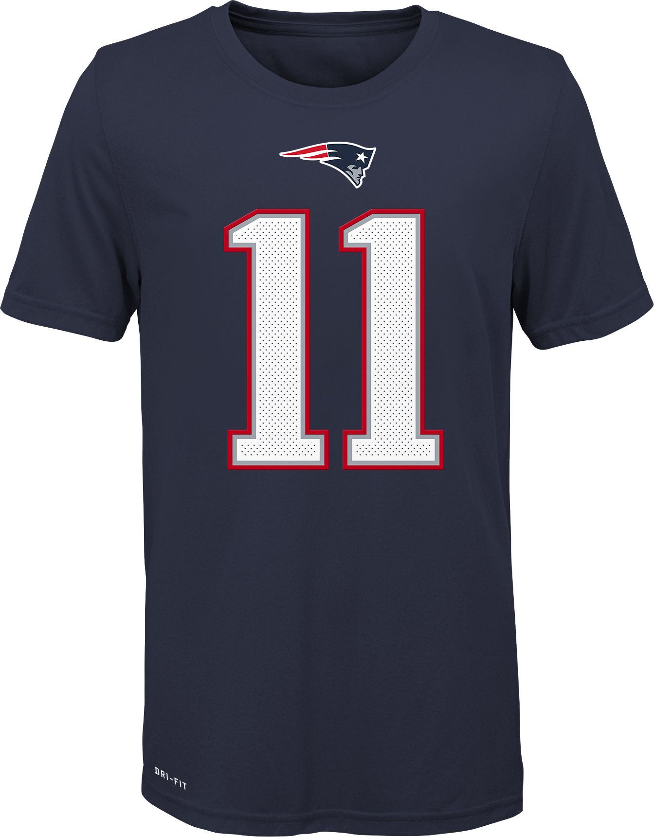 Nike Youth New England Patriots Julian Edelman #11 Logo Navy T-Shirt product image