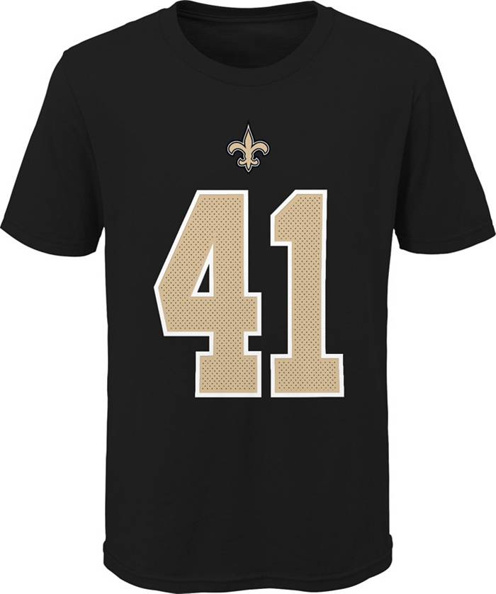 NFL Team Apparel Youth New Orleans Saints Alvin Kamara #85 Black Player T- Shirt