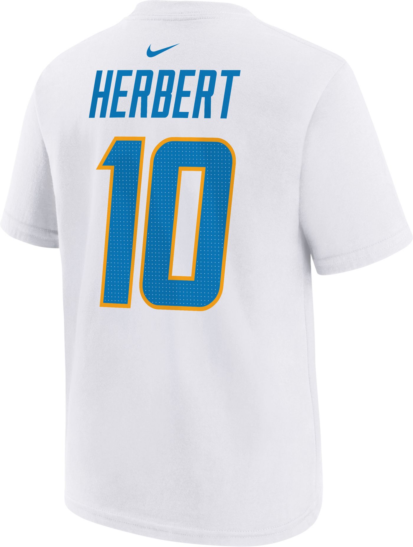 Nike Youth Los Angeles Chargers Justin Herbert 10 White T Shirt Dick s Sporting Goods