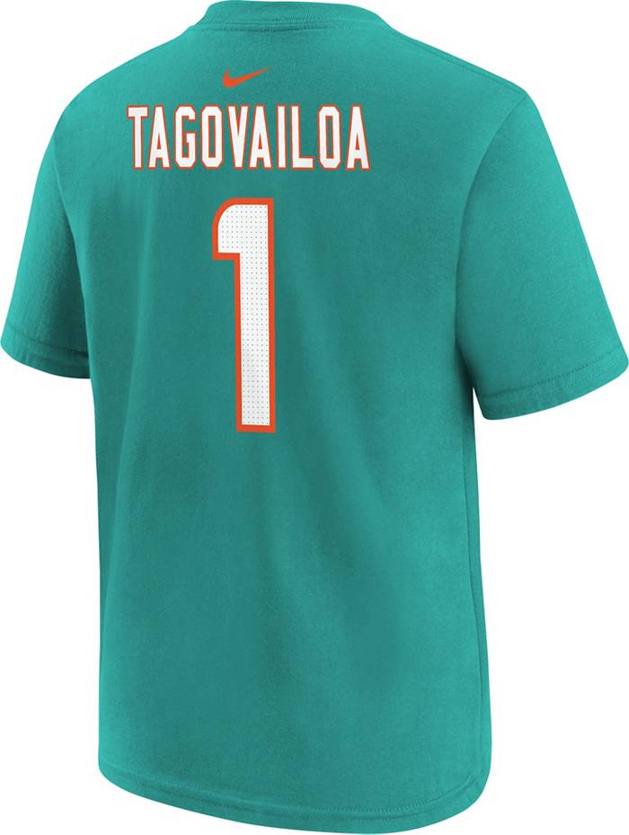 Tyreek Hill Miami Dolphins Youth Aqua Name & Number Logo T-Shirt 