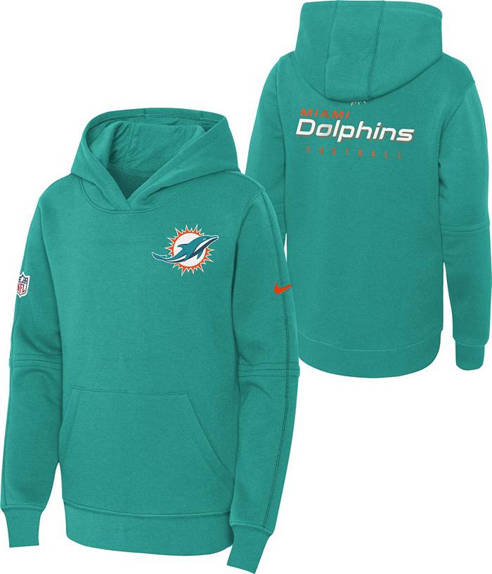 Nike Youth Miami Dolphins Sideline Club Green Pullover Hoodie