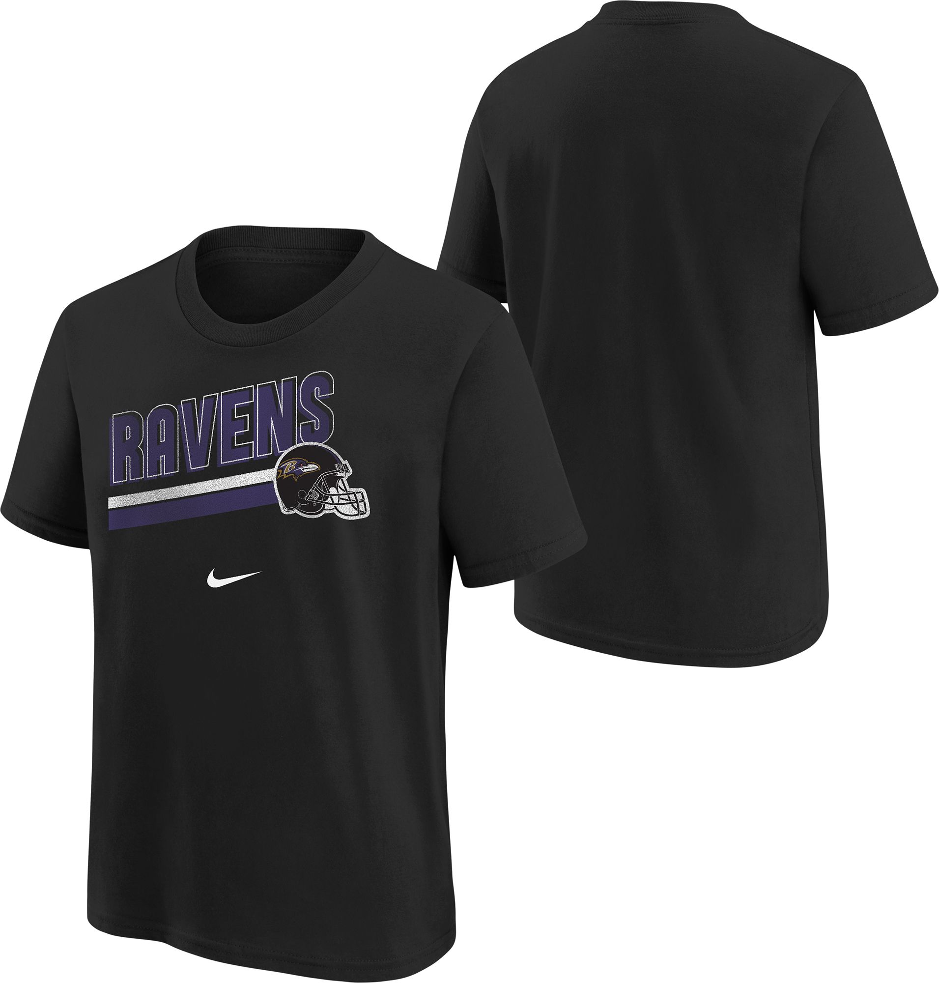 Nike Youth Baltimore Ravens Team Helmet Black T-Shirt