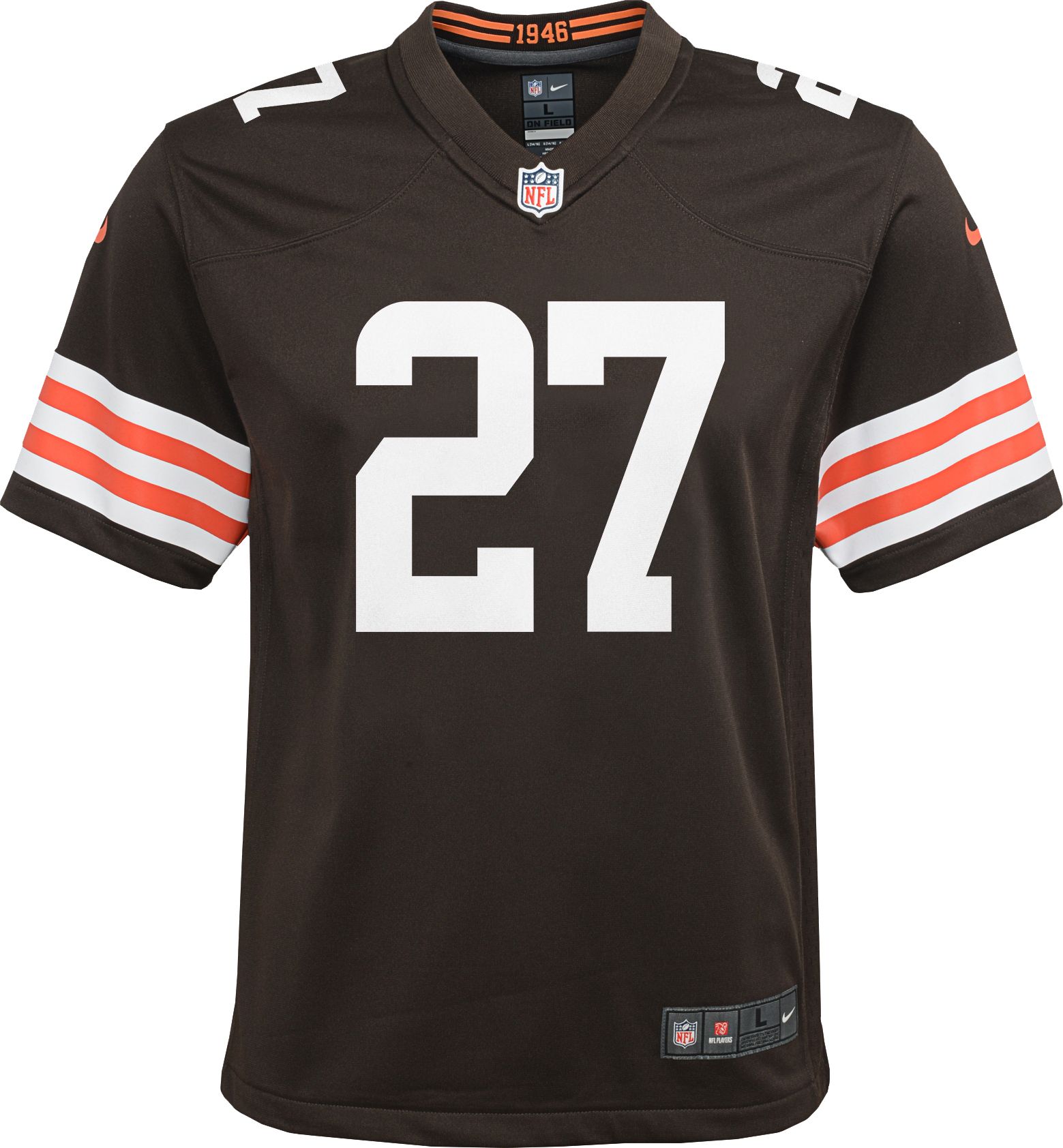 Nike Youth Cleveland Browns Kareem Hunt #27 Brown Game Jersey