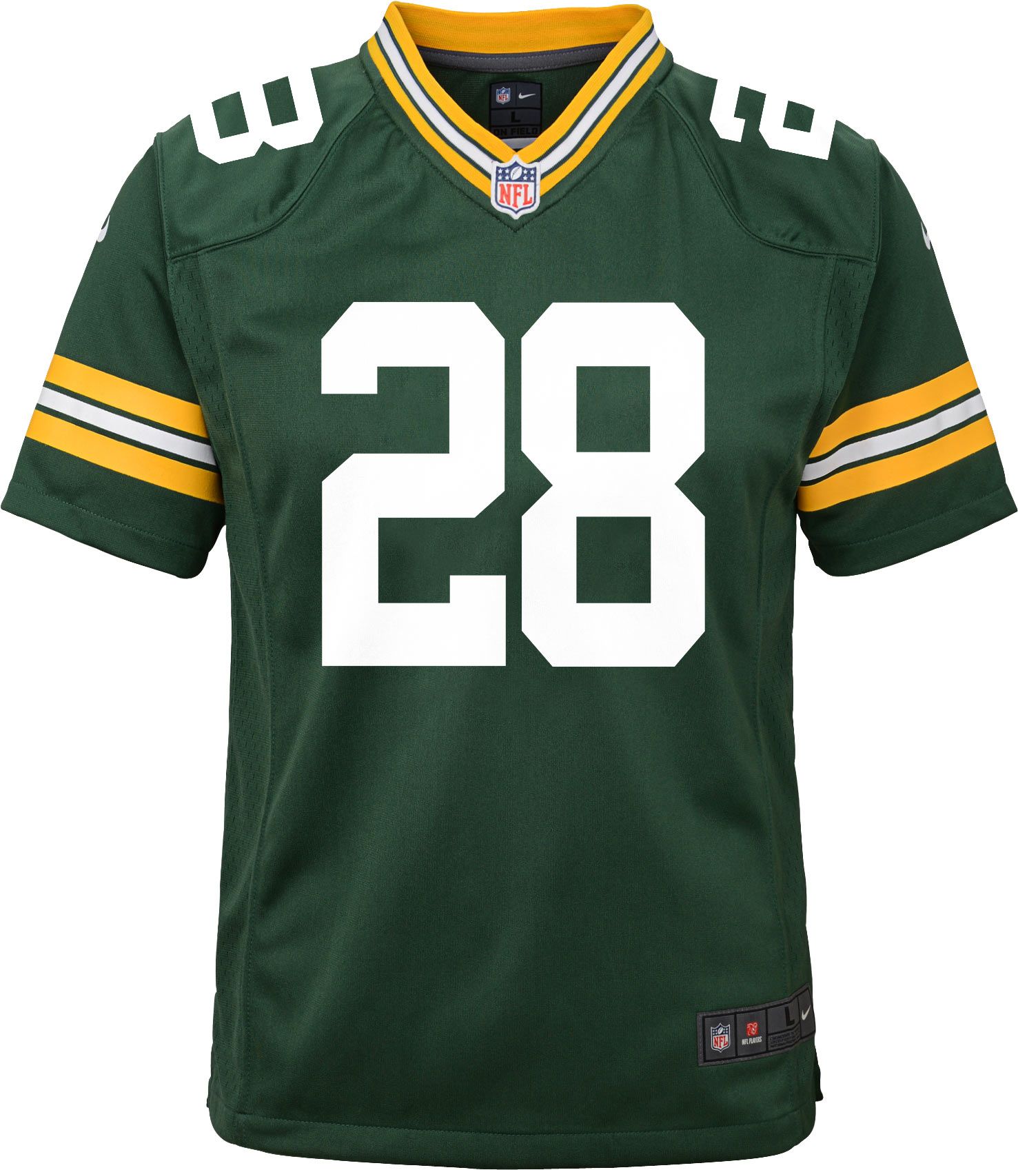 Nike Green Bay Packers No28 AJ Dillon Gold Youth Stitched NFL Limited Inverted Legend 100th Season Jersey