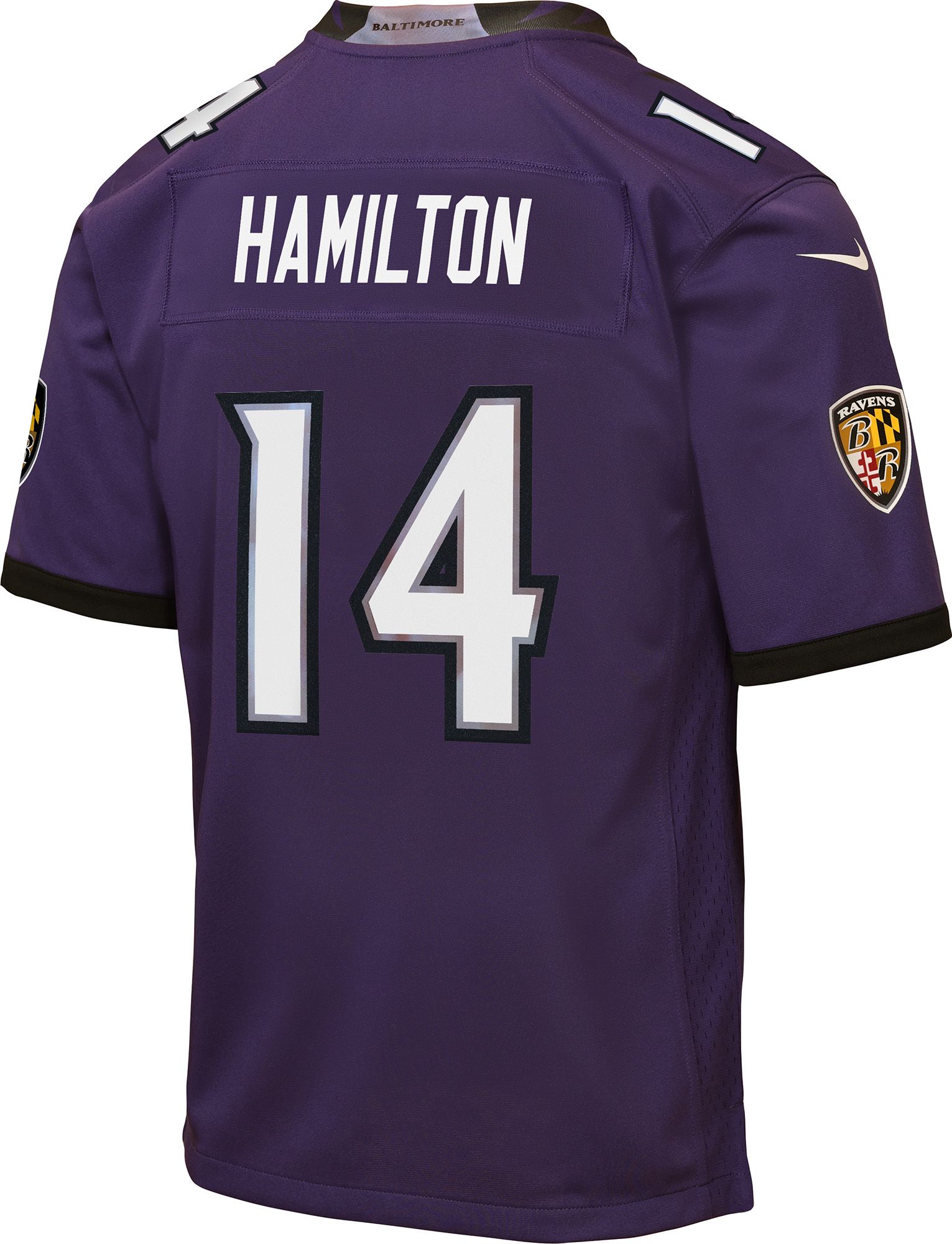 Nike Youth Baltimore Ravens Kyle Hamilton #14 Purple Home Game Jersey product image