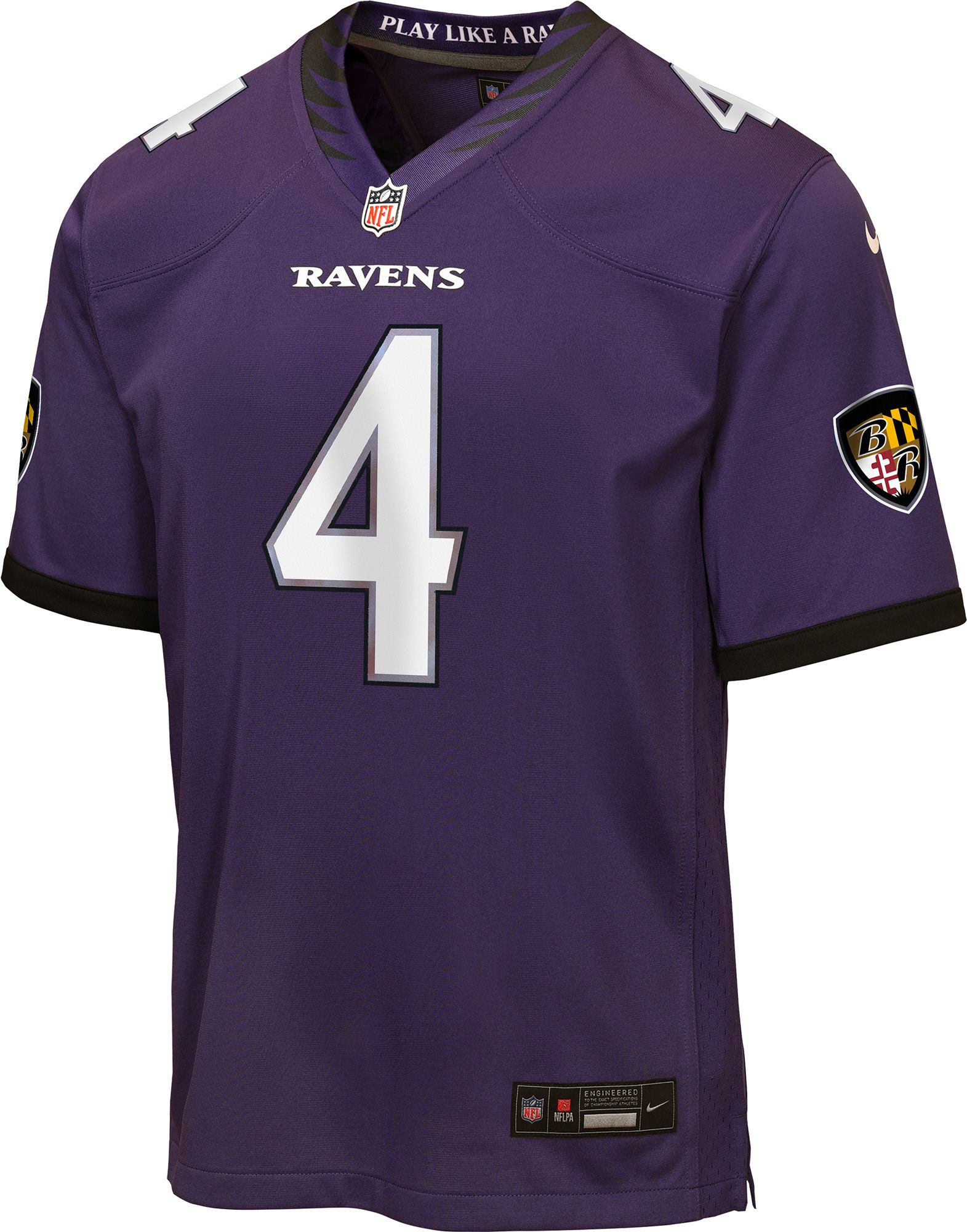 Nike Youth Baltimore Ravens Zay Flowers #4 Purple Home Game Jersey product image