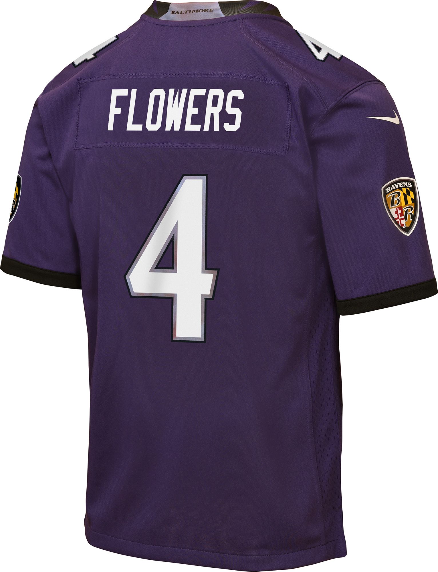 Nike Youth Baltimore Ravens Zay Flowers #4 Purple Home Game Jersey product image