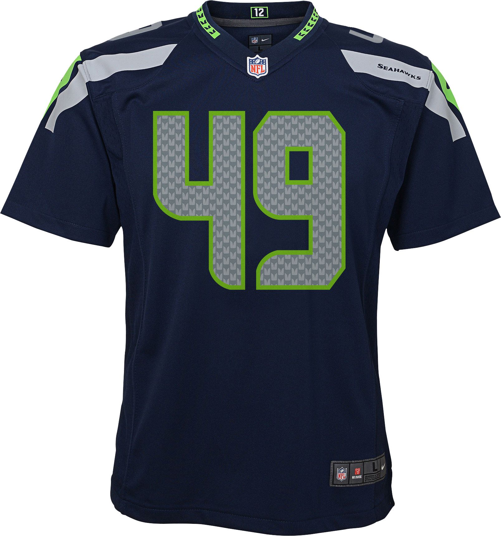 Nike Youth Seattle Seahawks Shaquem Griffin #49 Navy Game Jersey product image