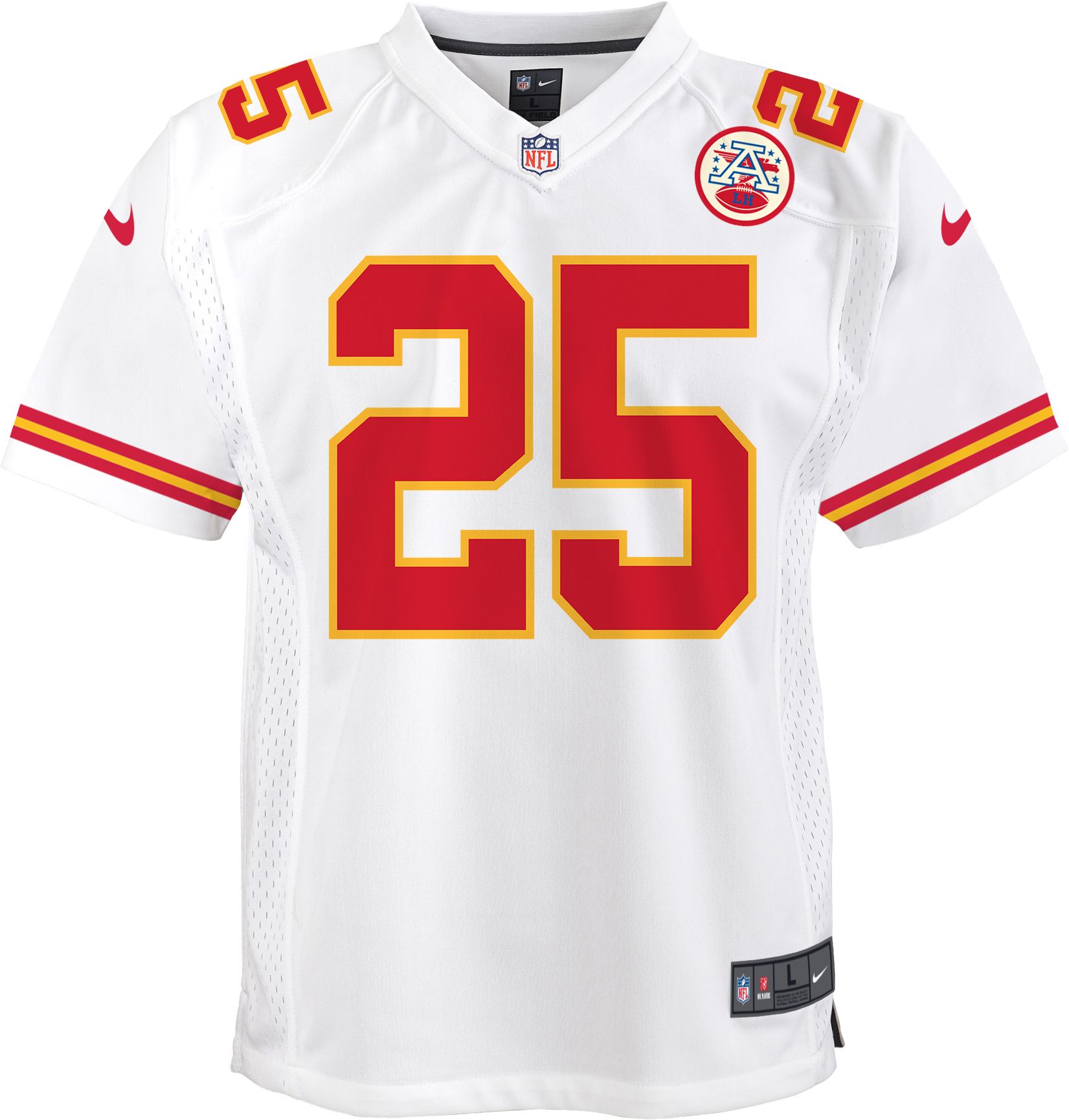 Nike Youth Kansas City Chiefs Clyde Edwards-Helaire #25 White Game Jersey product image