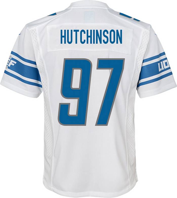 Nike Youth Detroit Lions Aidan Hutchinson #97 White Game Jersey