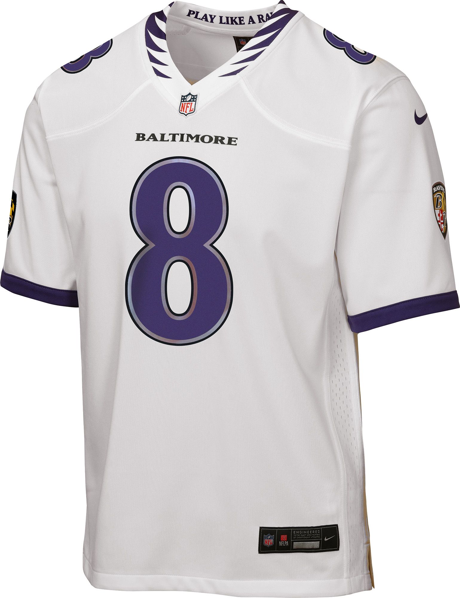 Nike Youth Baltimore Ravens Lamar Jackson #8 White Road Game Jersey product image