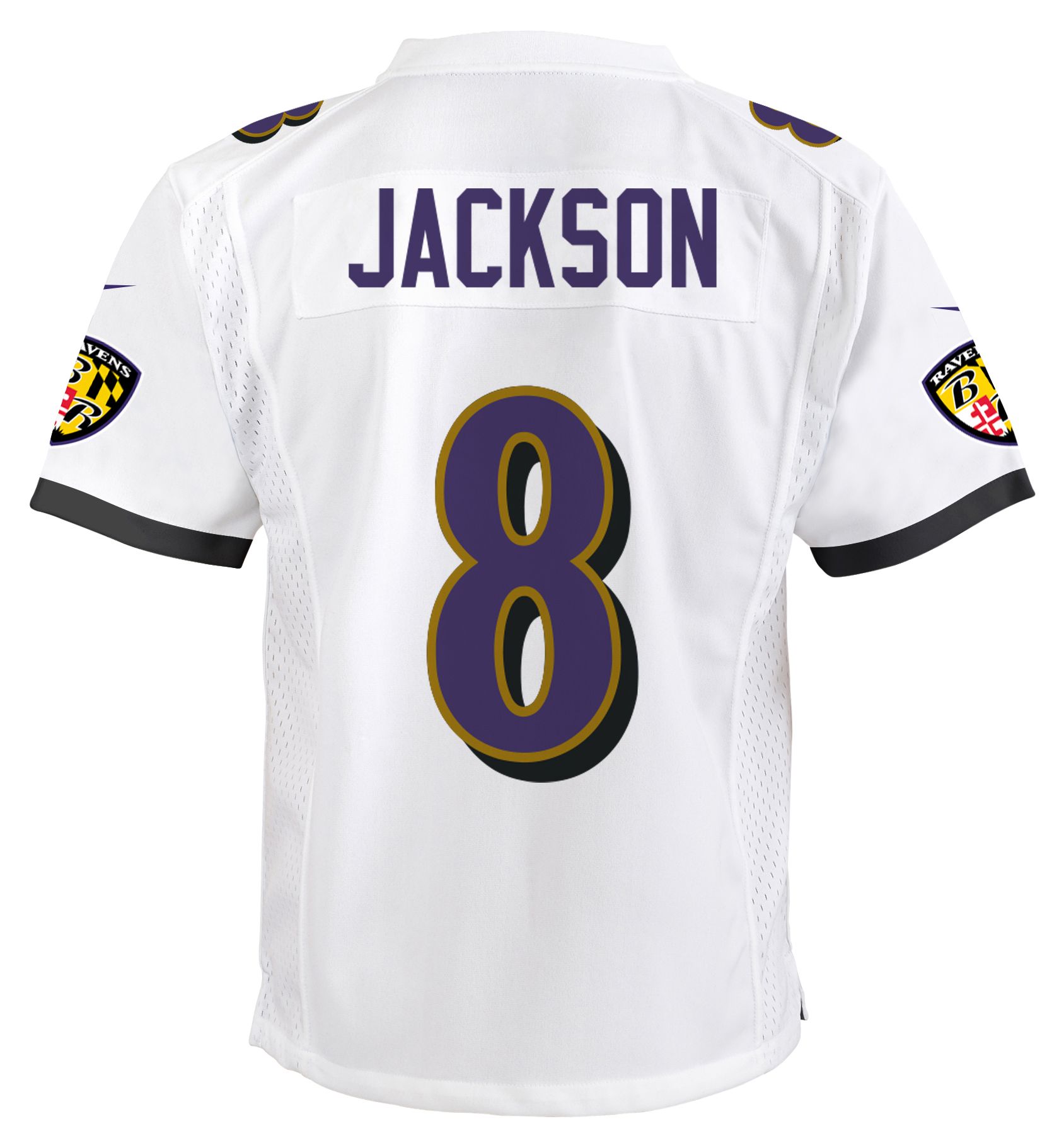 Nike Youth Baltimore Ravens Lamar Jackson #8 White Game Alternate Jersey product image
