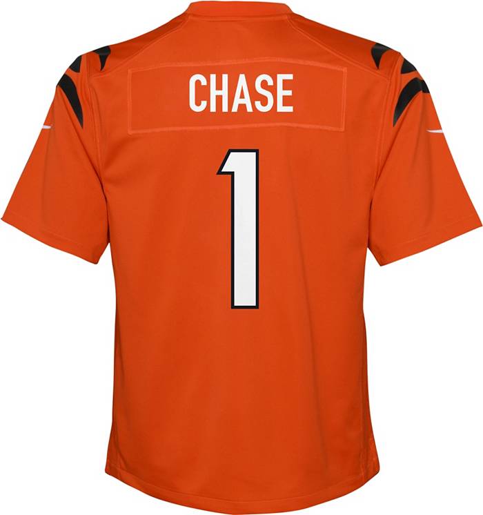 Nike Youth Cincinnati Bengals Ja'Marr Chase #1 Orange Game Jersey