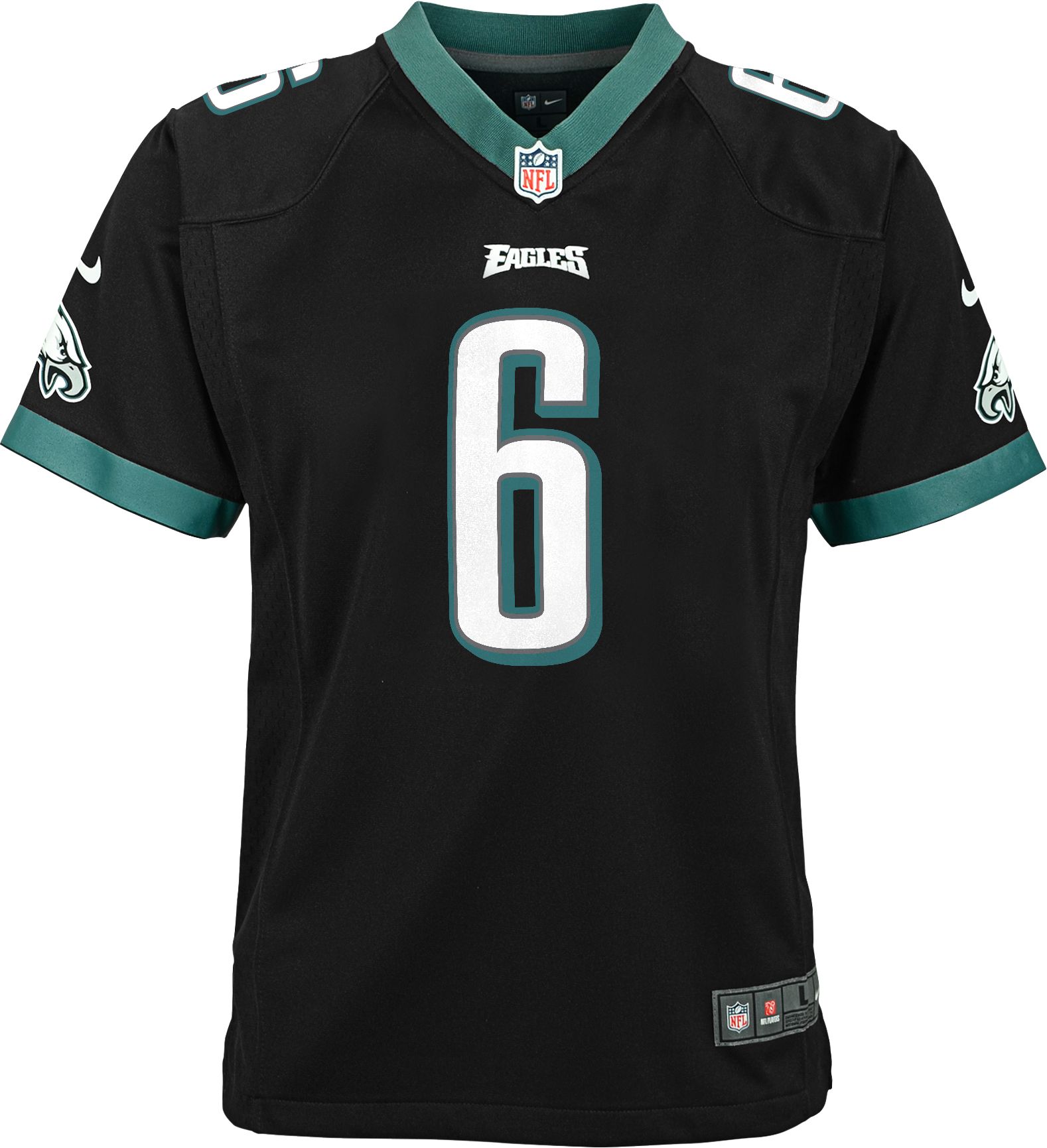 Nike Youth Philadelphia Eagles DeVonta Smith #6 Alternate Black Game Jersey product image