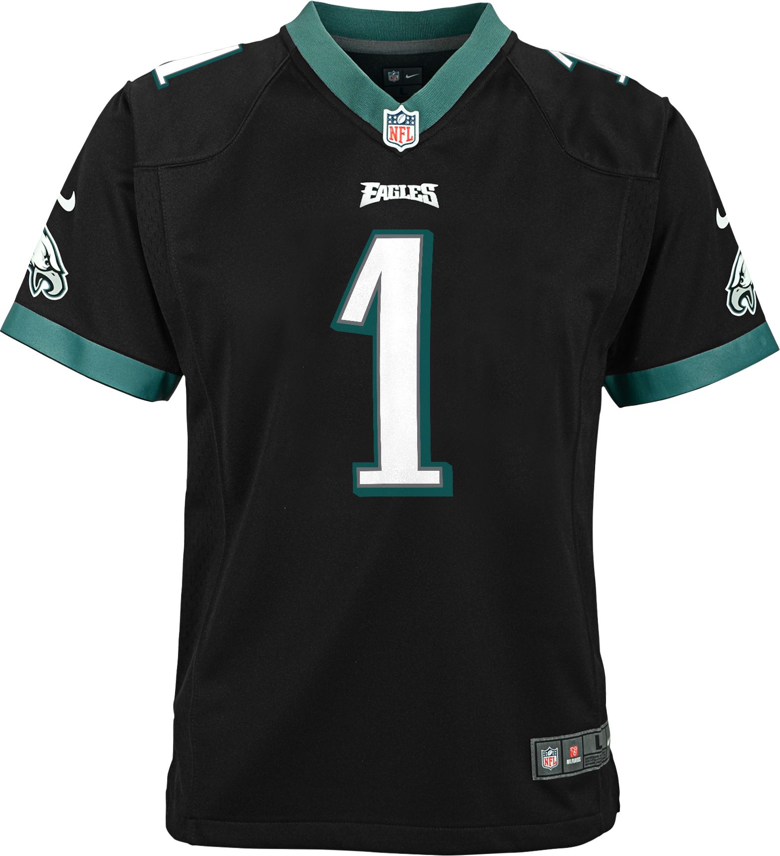 Nike Youth Philadelphia Eagles Jalen Hurts #1 Black Game Jersey product image