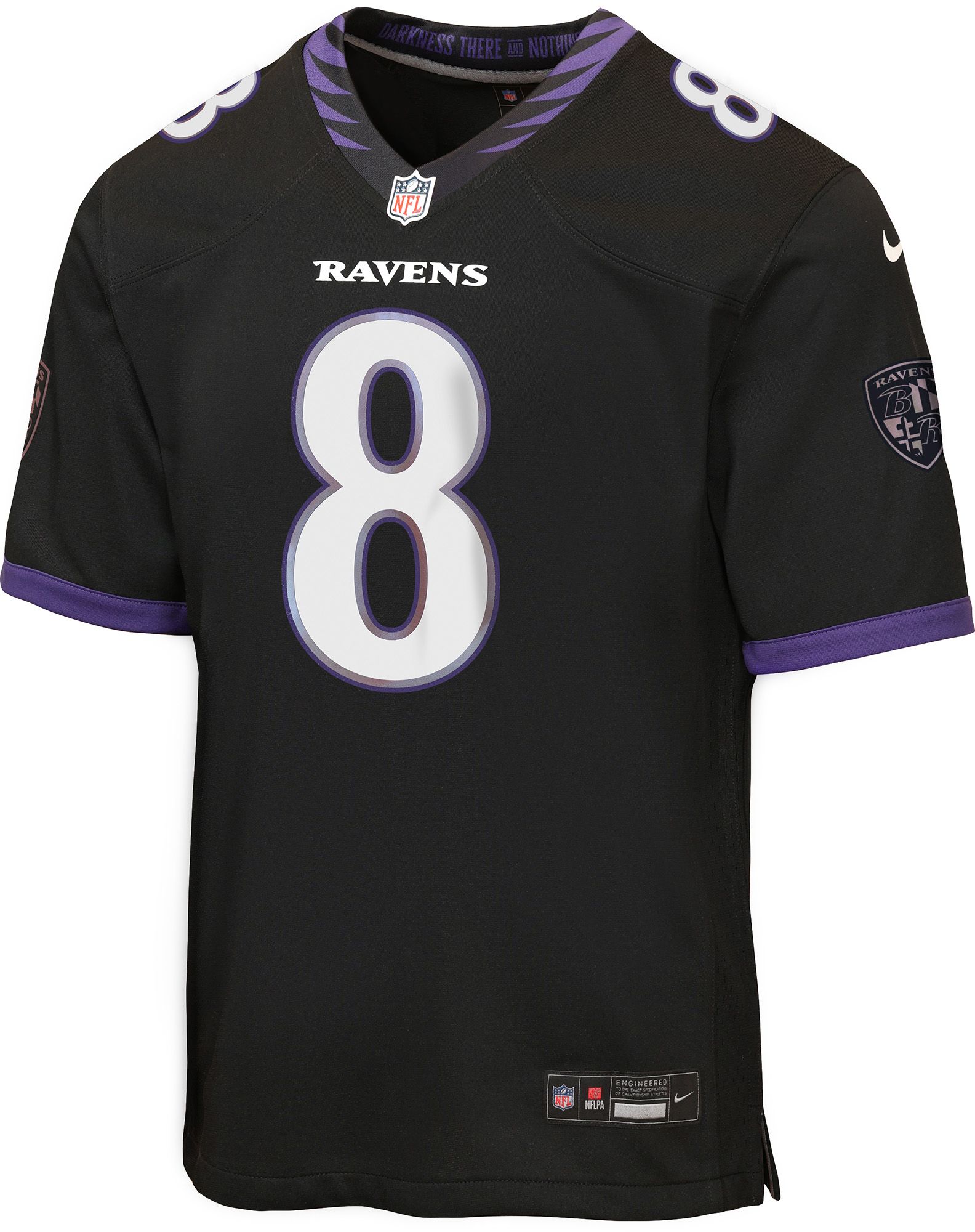 Nike Youth Baltimore Ravens Lamar Jackson #8 Black Alternate Game Jersey product image
