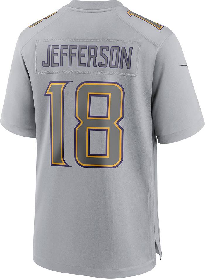 Nike Youth Minnesota Vikings Justin Jefferson #18 Atmosphere Grey Game  Jersey