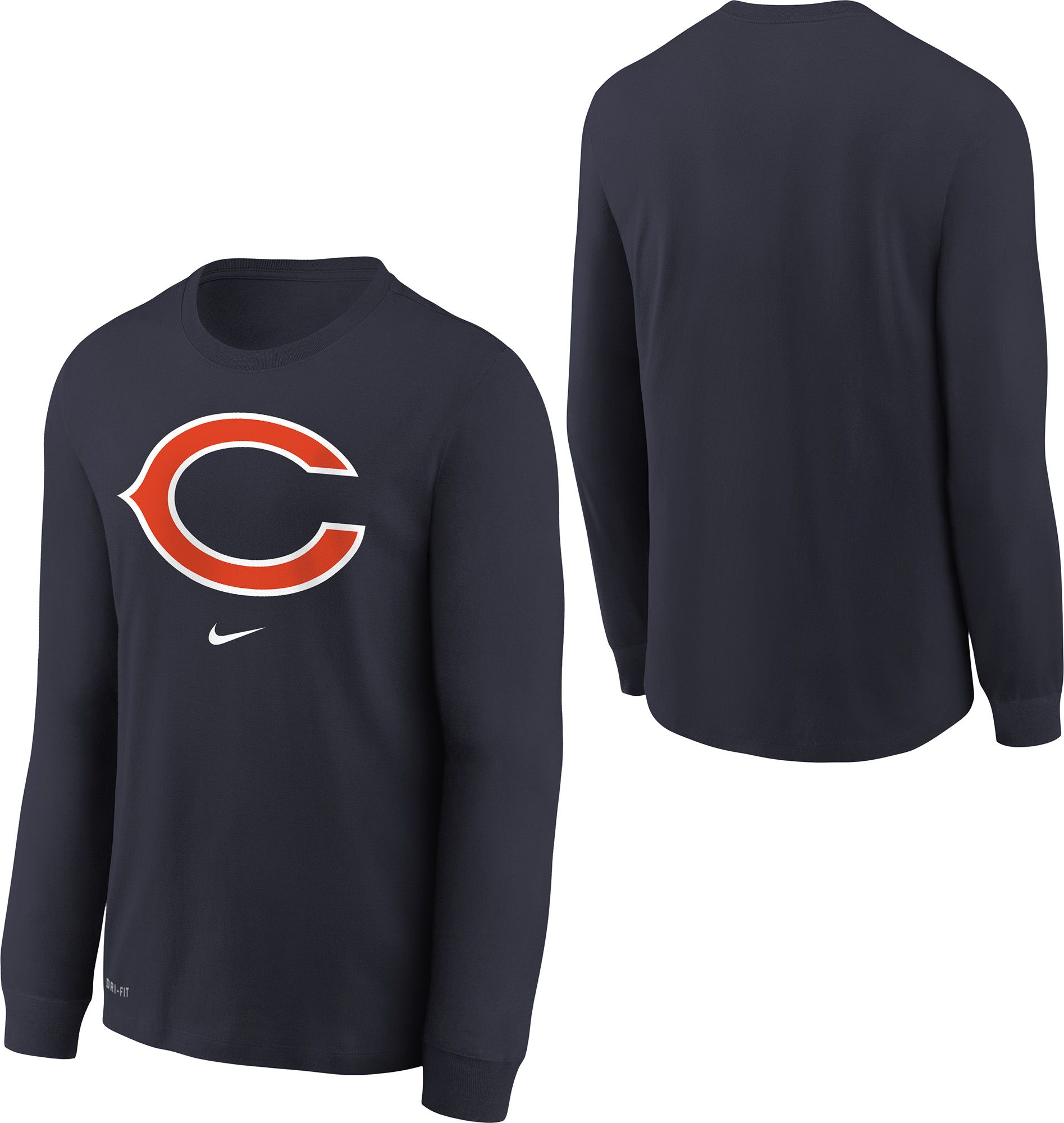 Nike Youth Chicago Bears Navy Logo Long Sleeve T-Shirt product image