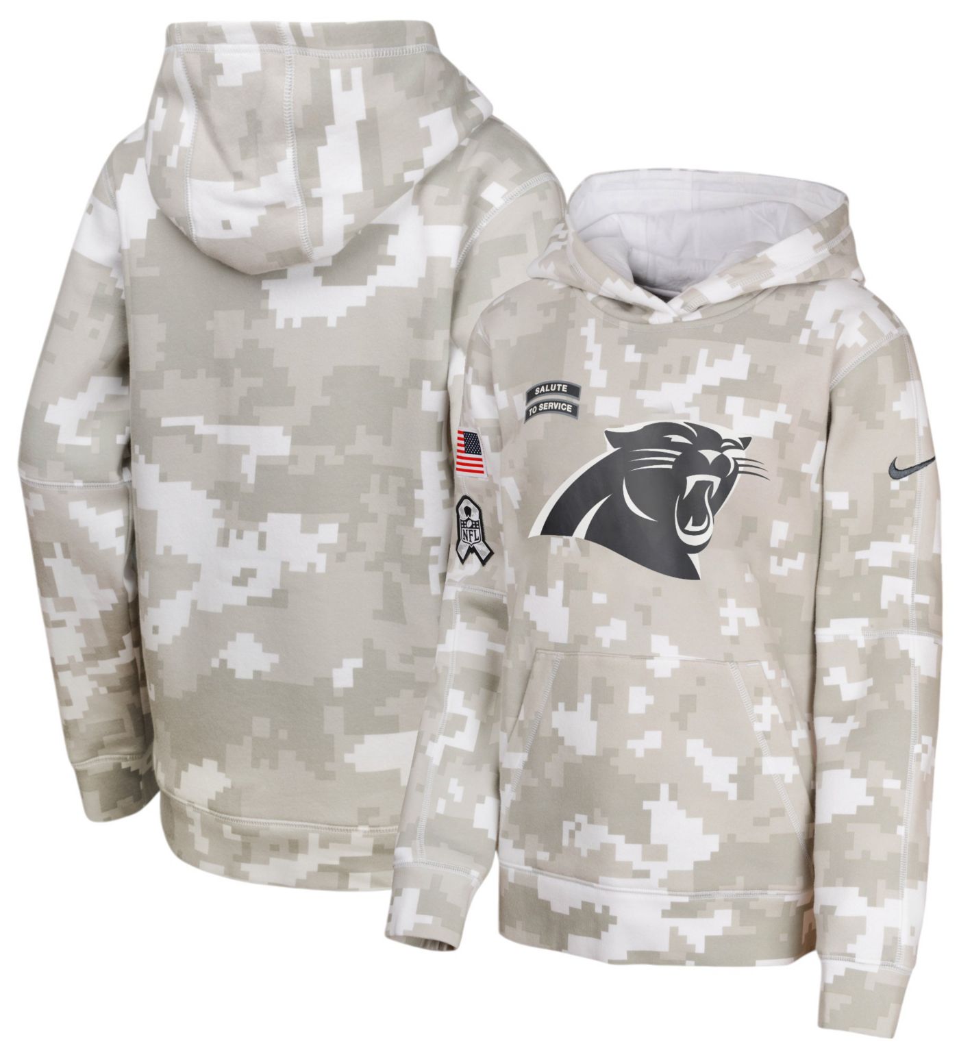 Nike Youth Carolina Panthers Salute to Service 2024 Arctic Camo Pullover Hoodie Dick s Sporting Goods