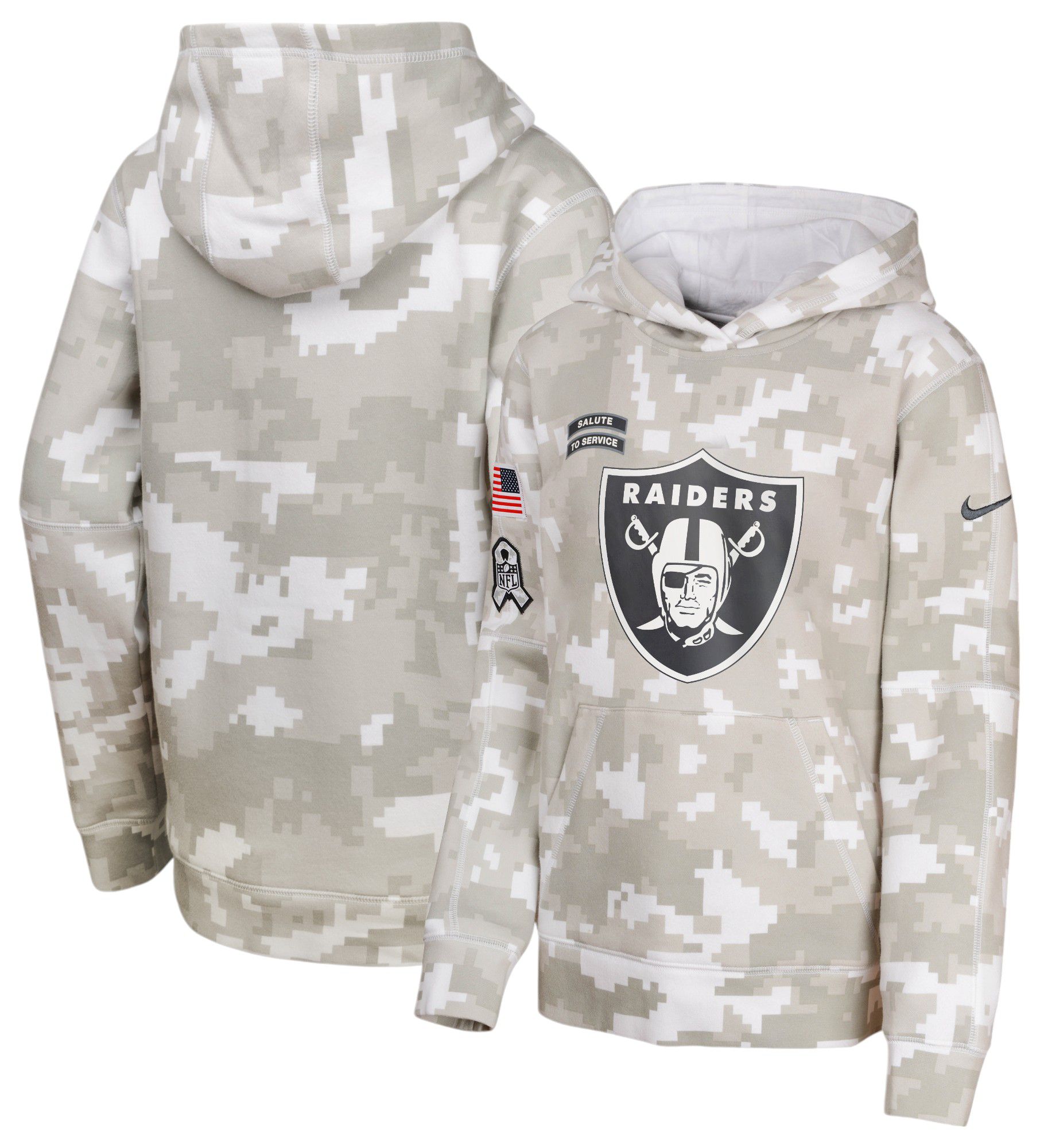 Nike Youth Las Vegas Raiders Salute to Service 2024 Arctic Camo Pullover Hoodie product image