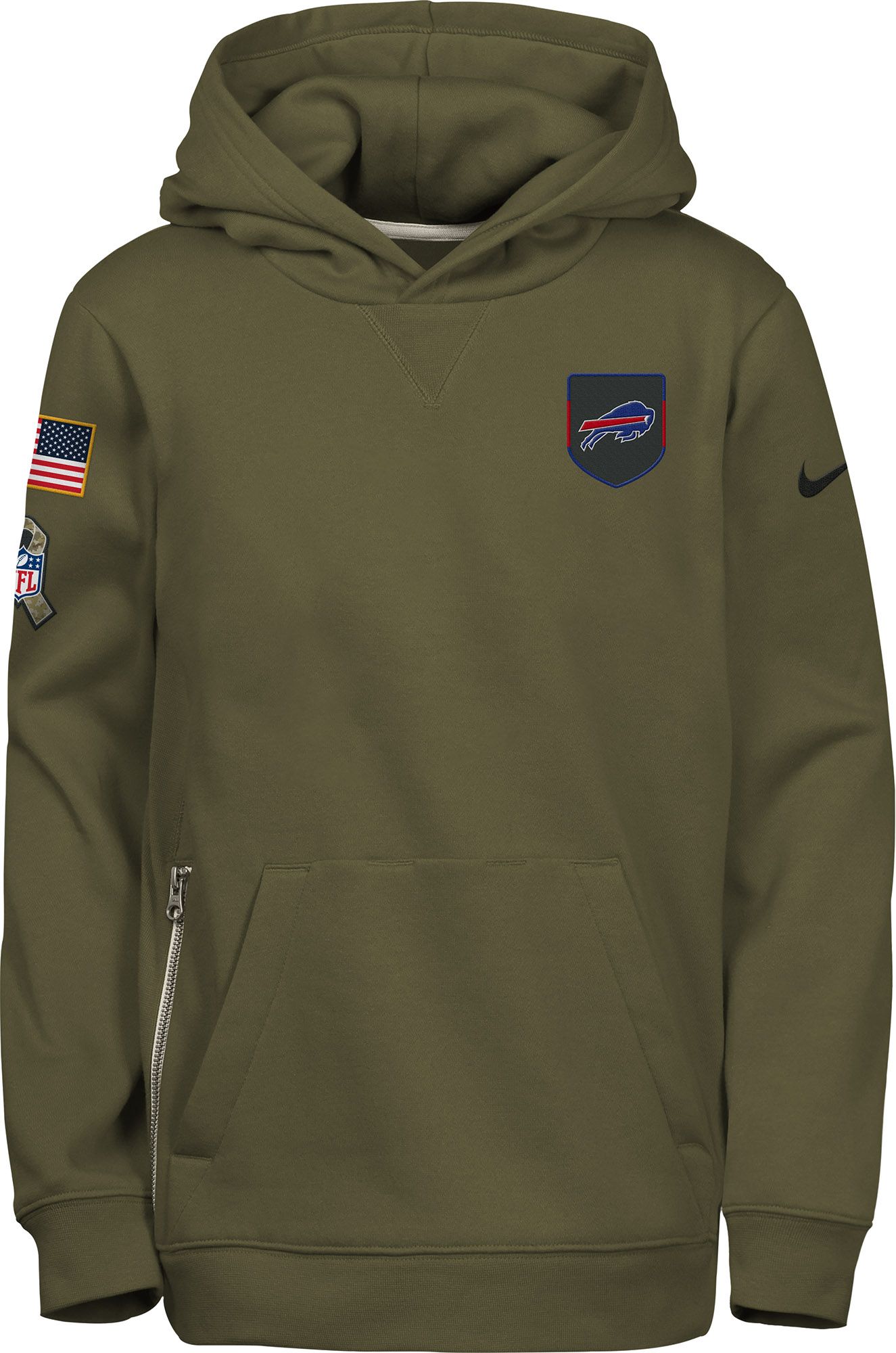 Nike Youth Buffalo Bills Olive Salute to Service 2025 Club Fleece Pullover Hoodie product image